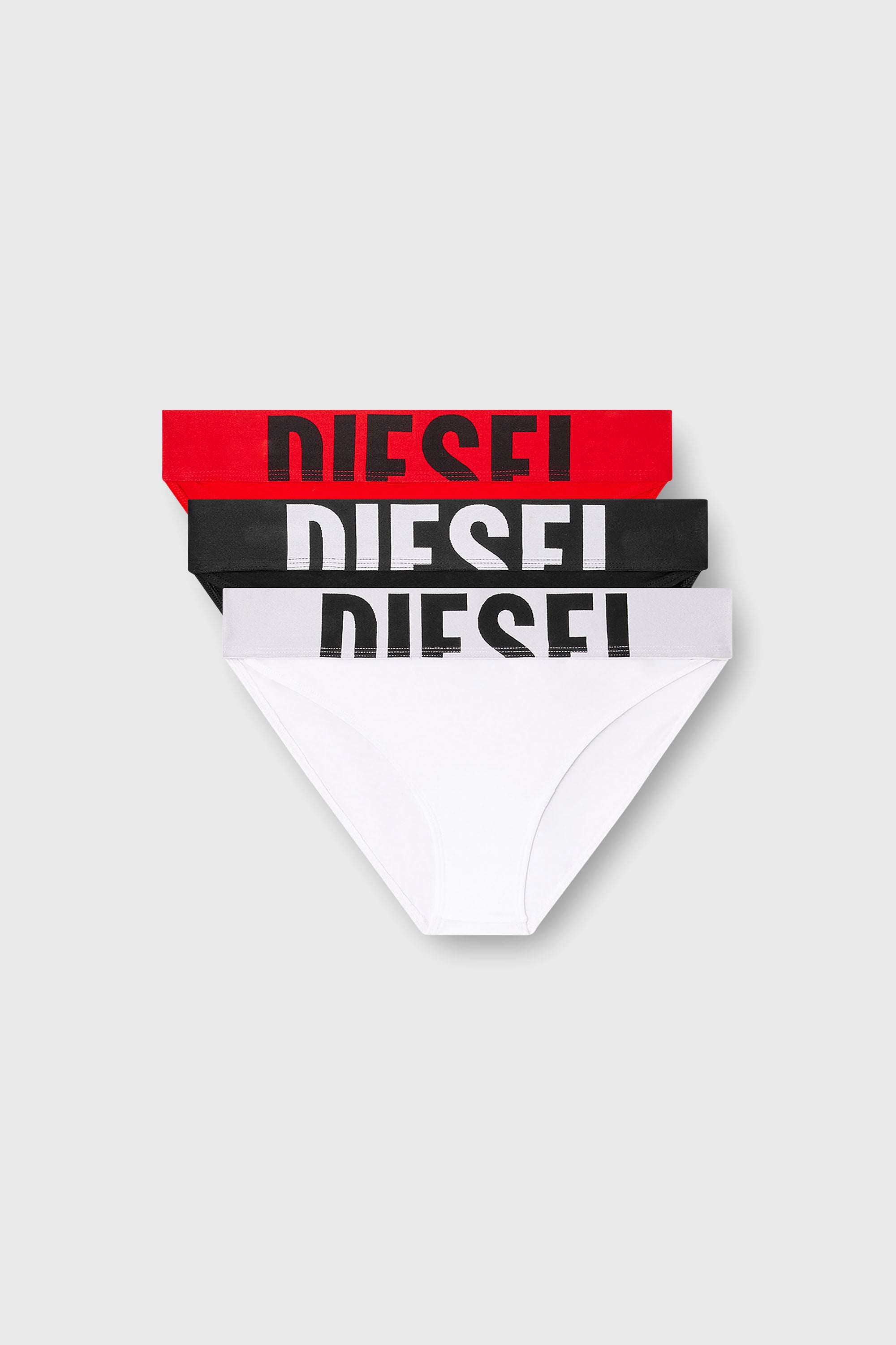 Diesel - LOLA-D-POP-3PACK, Damen Slips mit Cut-off-Logo im Dreierpack in Weiss/Rot - 2