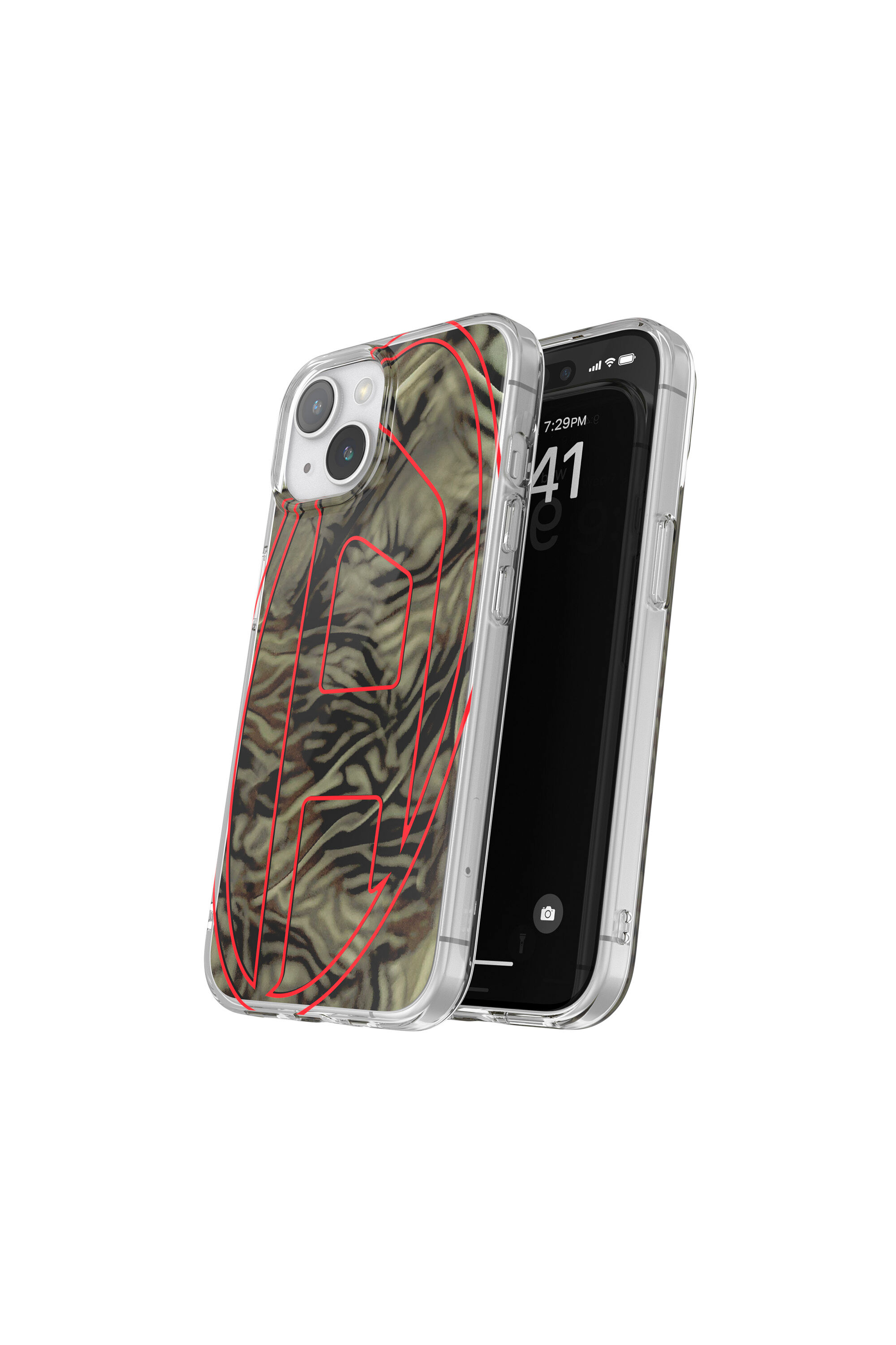 Diesel - 60051 AOP CASE, Unisex Camou Case für iP 15 in Rot/Grün - 3