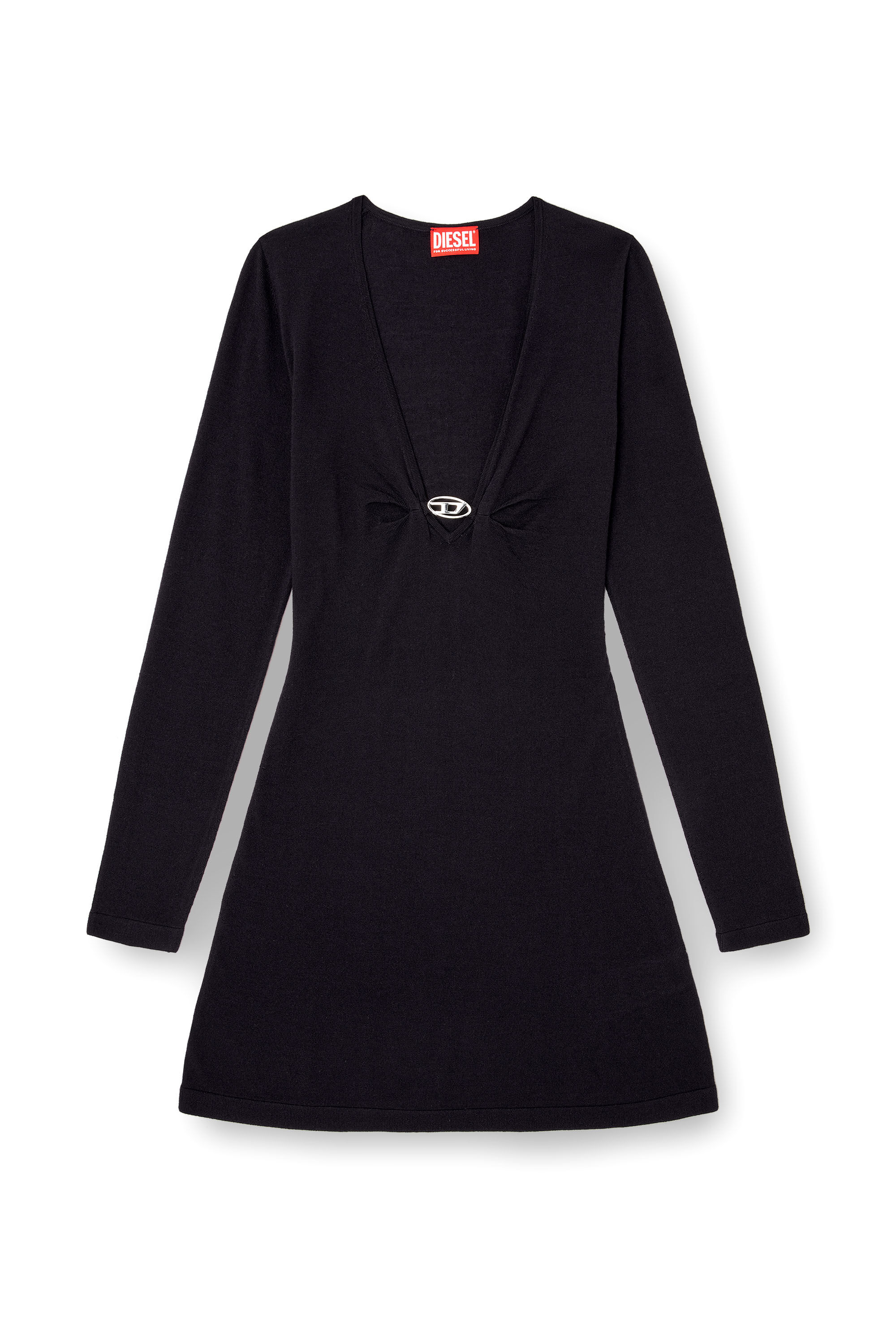 Diesel - M-PLACKY, Damen Langarm-Strick-Kleid in Dunkelblau - 2