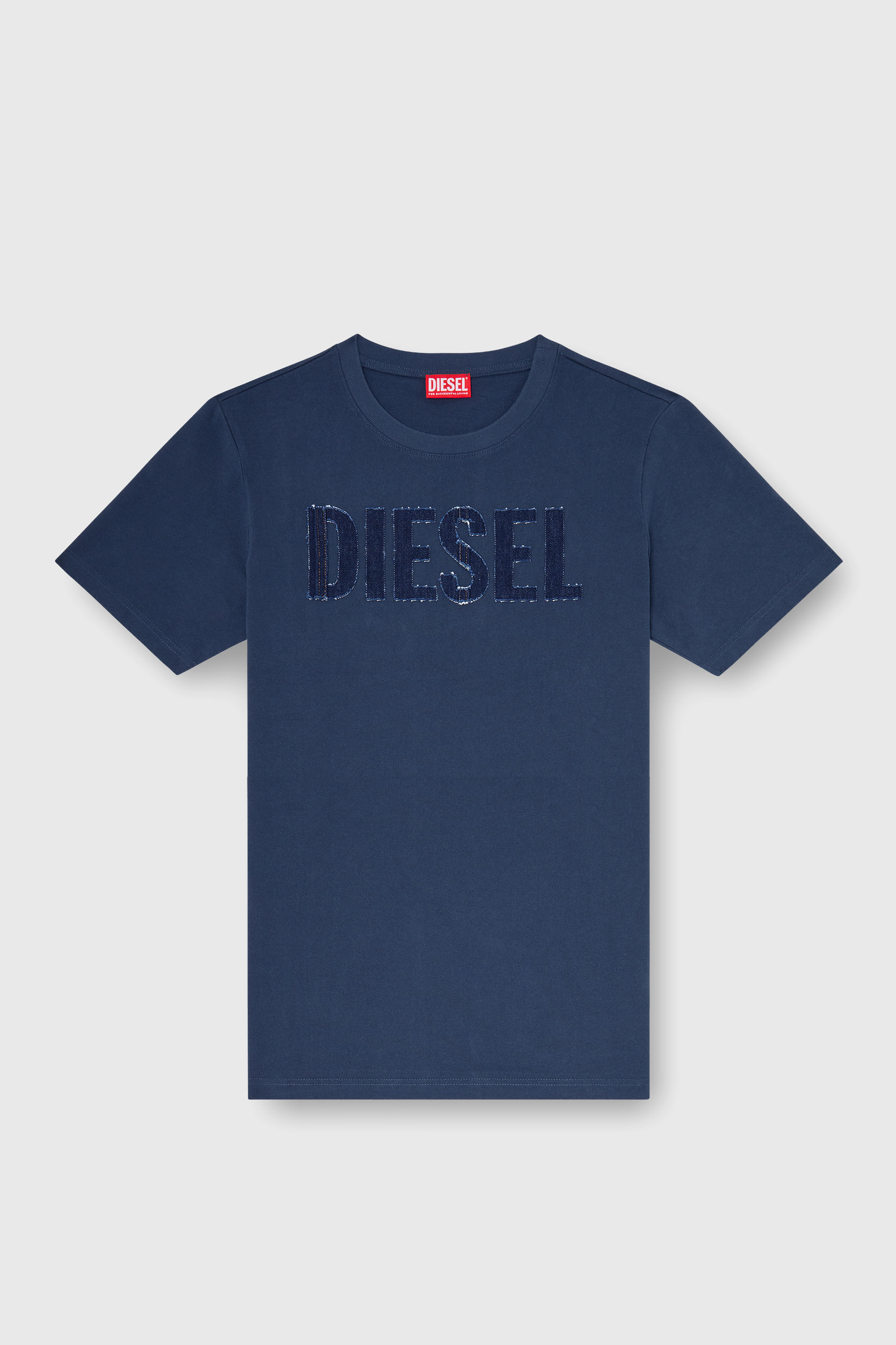 Diesel - T-JUST-APP-T92, Herren T-Shirt aus Baumwolle mit tonalem Diesel-Logoprint in Blau - 2