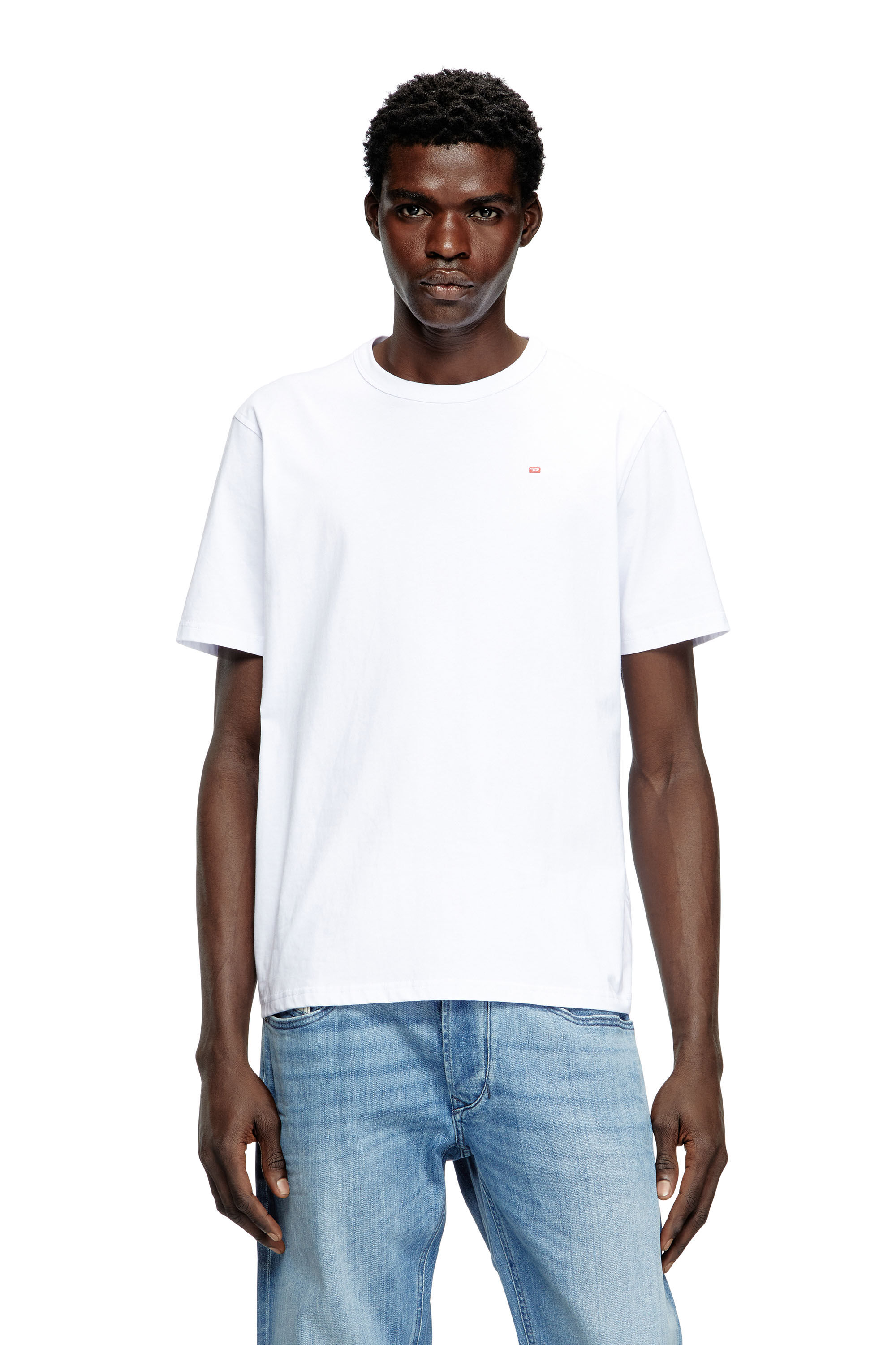 Diesel - T-ADJUST-MICRODIV, Unisex T-Shirt mit gesticktem Mikro-Logo in Weiß - 3