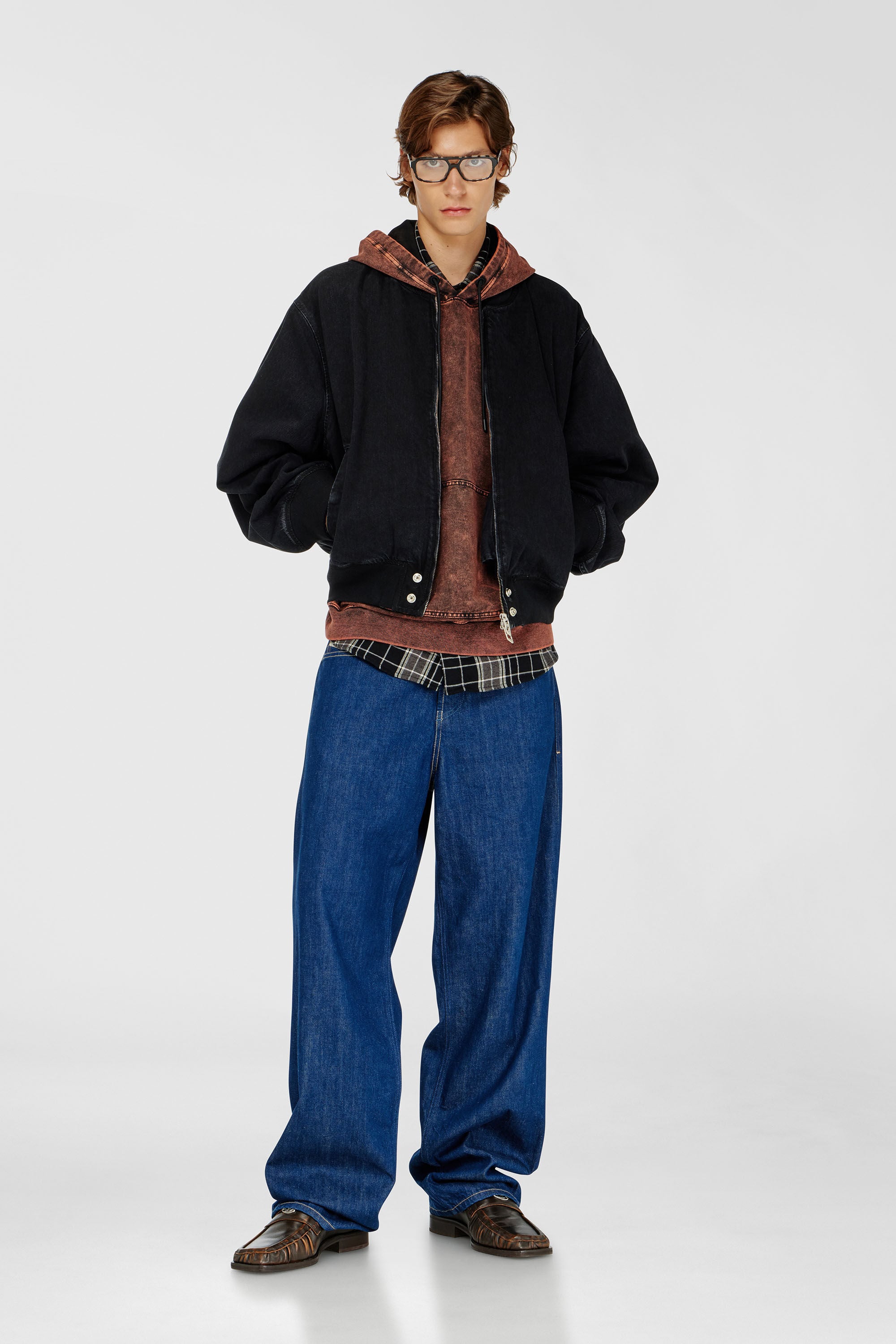 Diesel - D-GUZ, Unisex's Bomber jacket in denim in Black - 1
