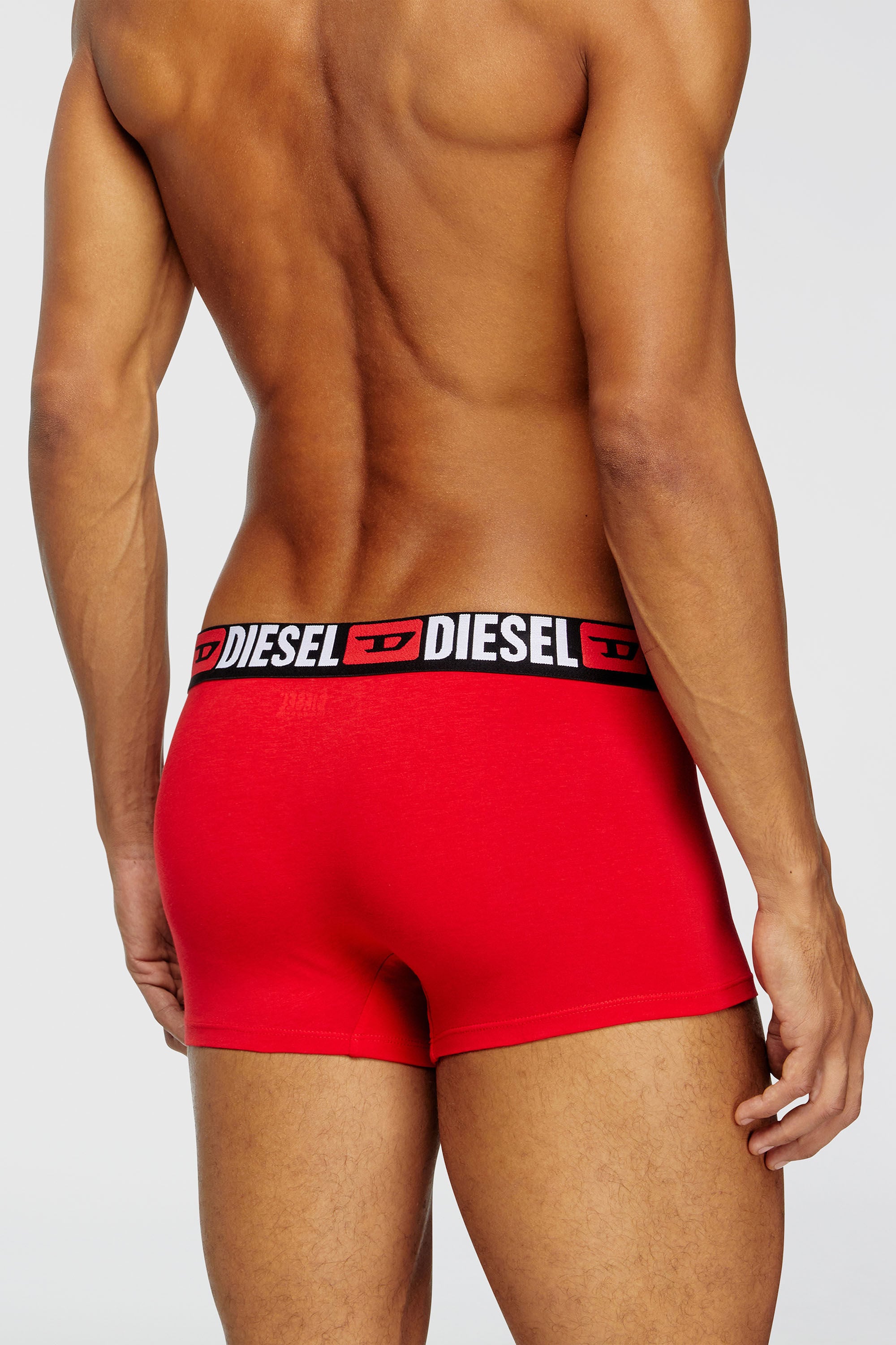 Diesel - UMBX-DAMIENTHREEPACK, Herren Retropants im Dreierpack mit umlaufendem Logo am Bund in Rot/Grau - 4