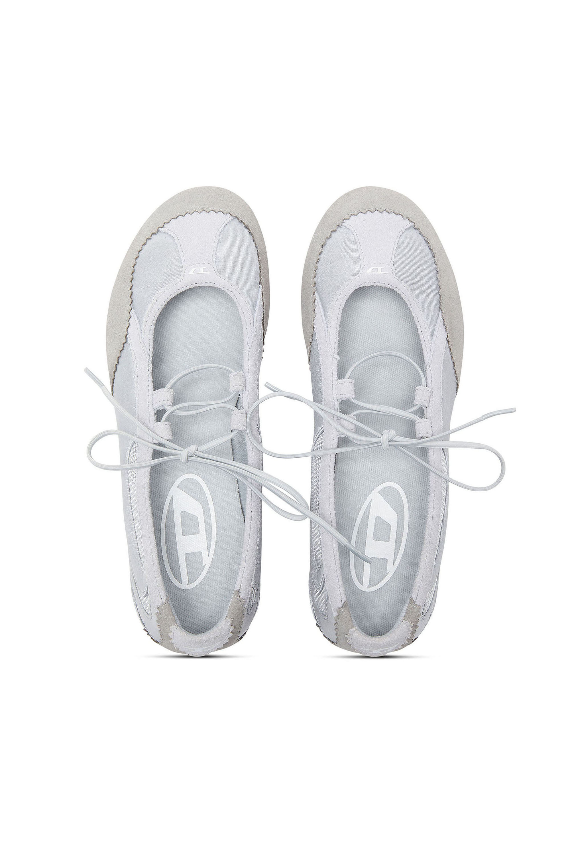 Diesel - D-MILE BALLERINA LACE UP II W, Damen D-Mile &ndash; Ballerinas aus Leder und Mesh in Hellblau - 4