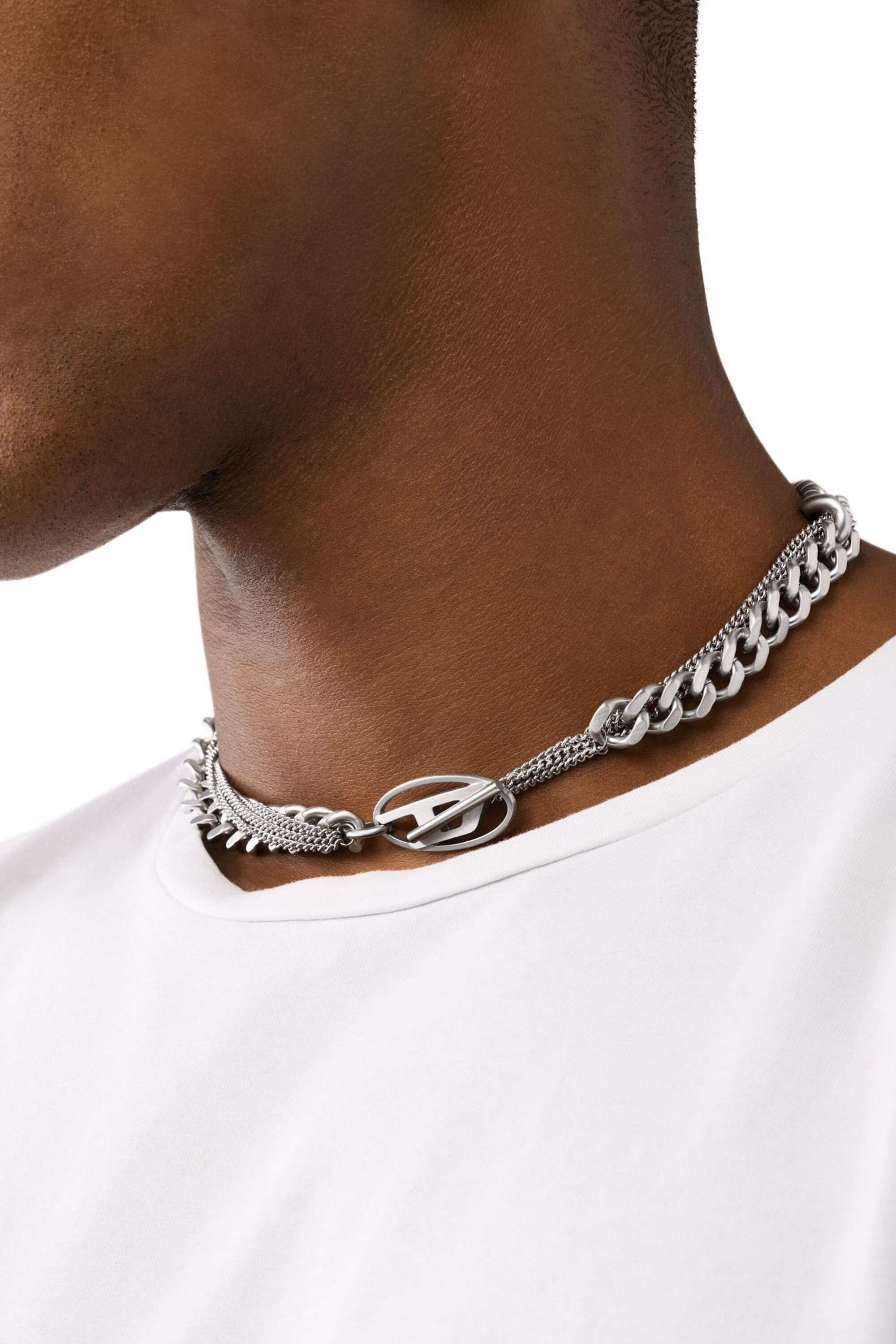 Diesel - DX1549040 JEWEL, Unisex Halskette aus Edelstahl in Silber - 3