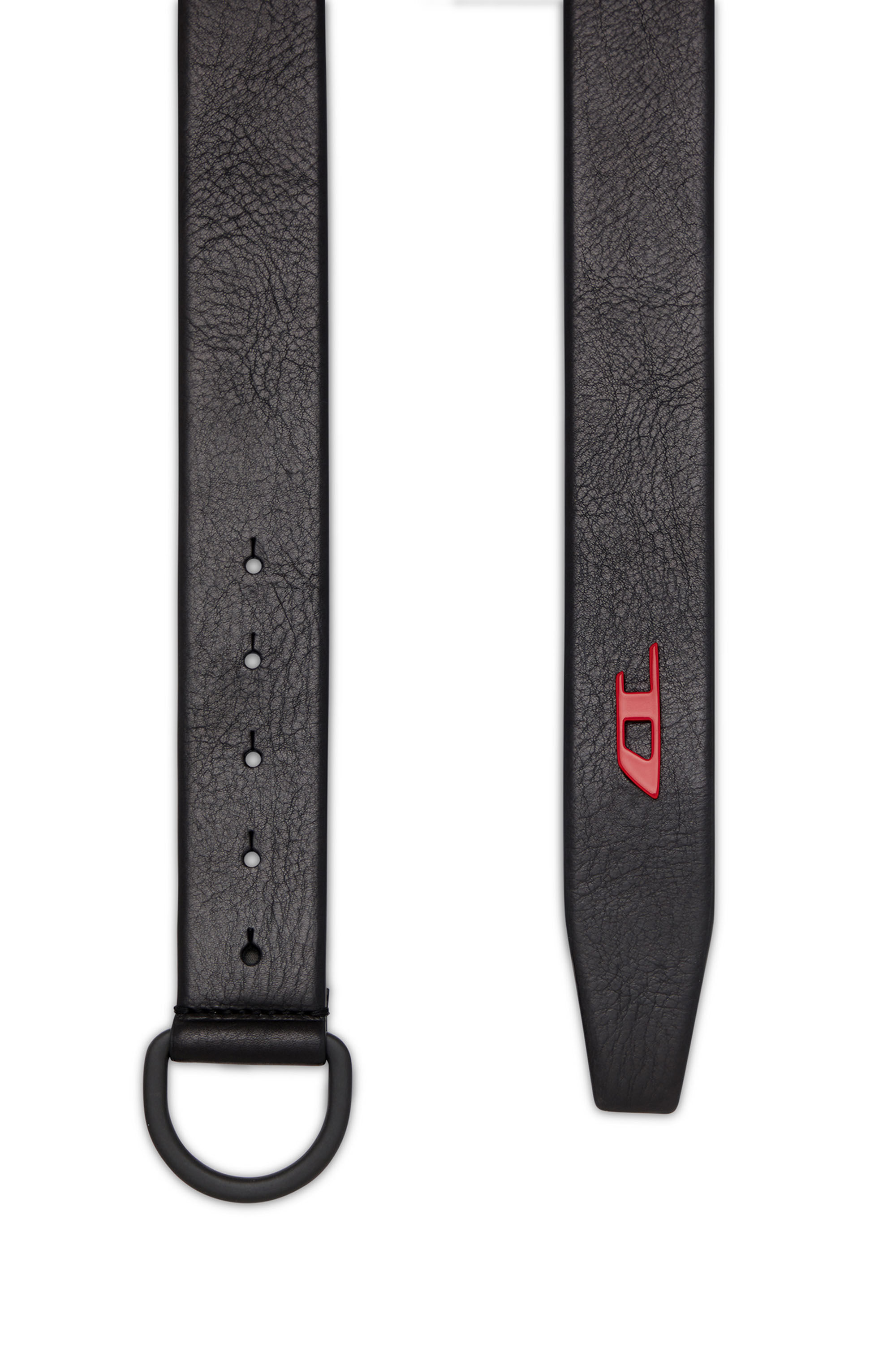 Diesel - B-D STUD 40, Herren D-Ring-Gürtel aus Leder in Schwarz - 2