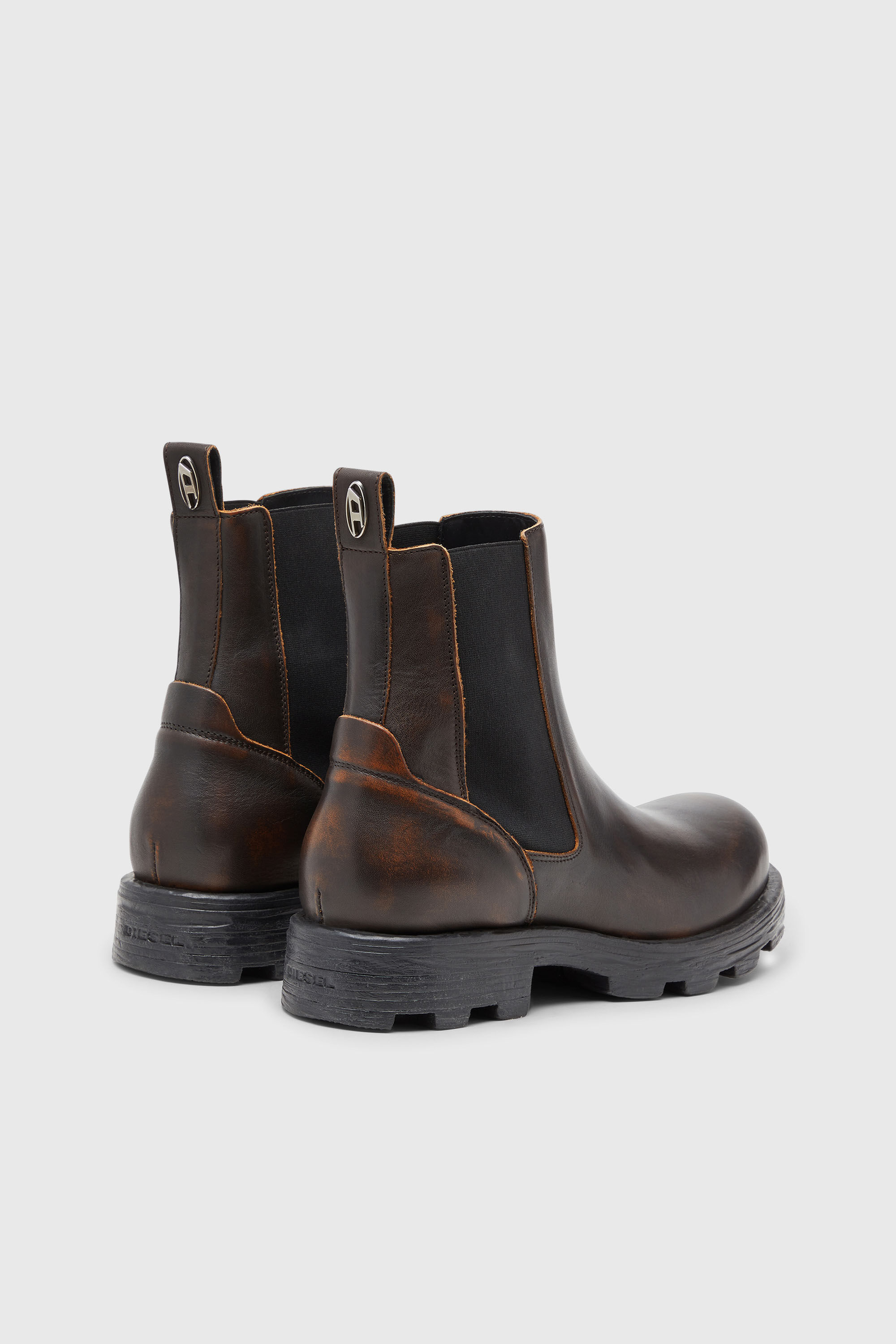 Diesel - D-HAMMER CH, Herren D-Hammer-Chelsea-Stiefel aus geb&uuml;rstetem Leder in Braun - 3