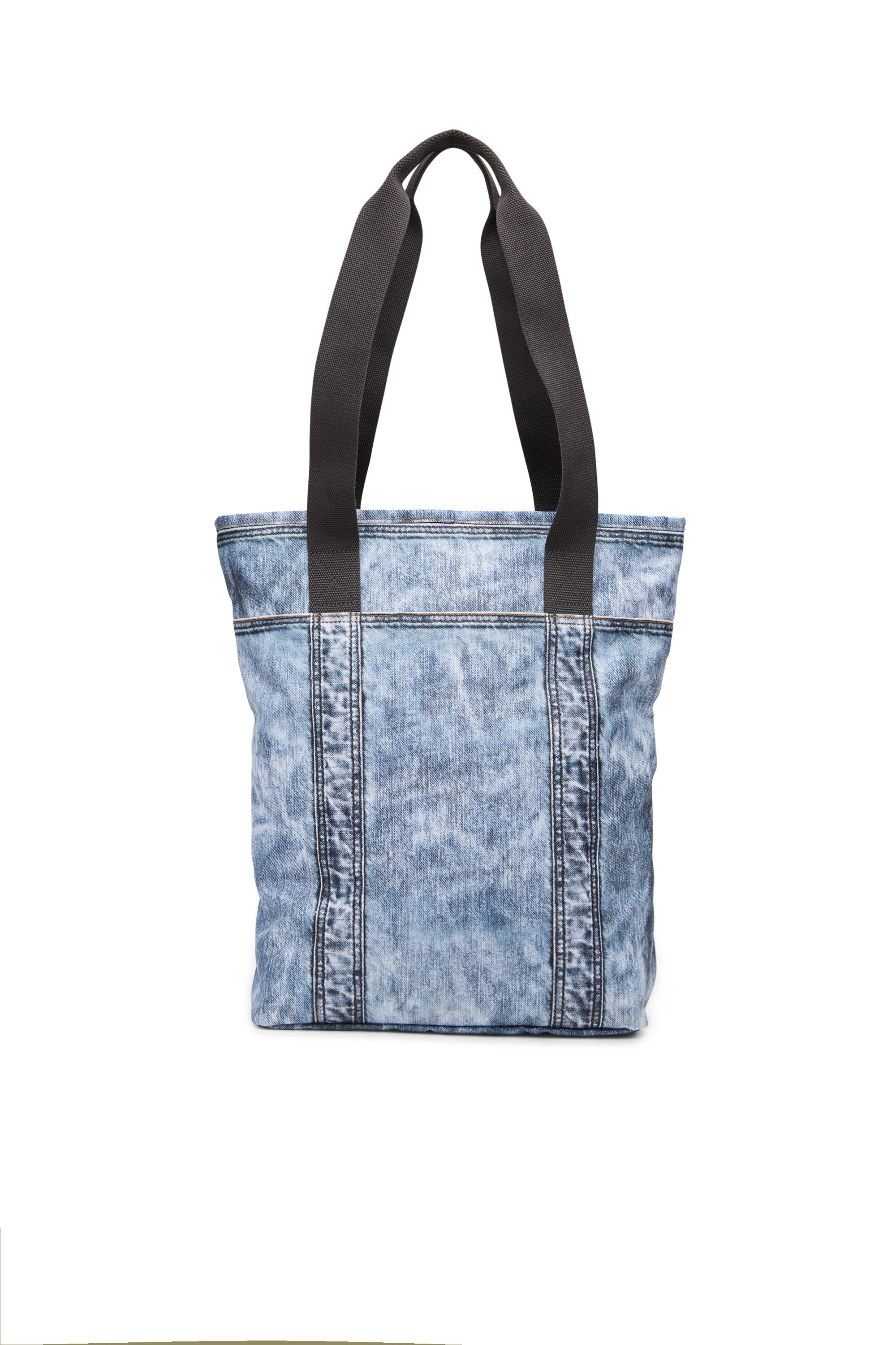 Diesel - DIESEL TOTE, Unisex Tragetasche aus Trompe l'œil-Denim in Blau - 2