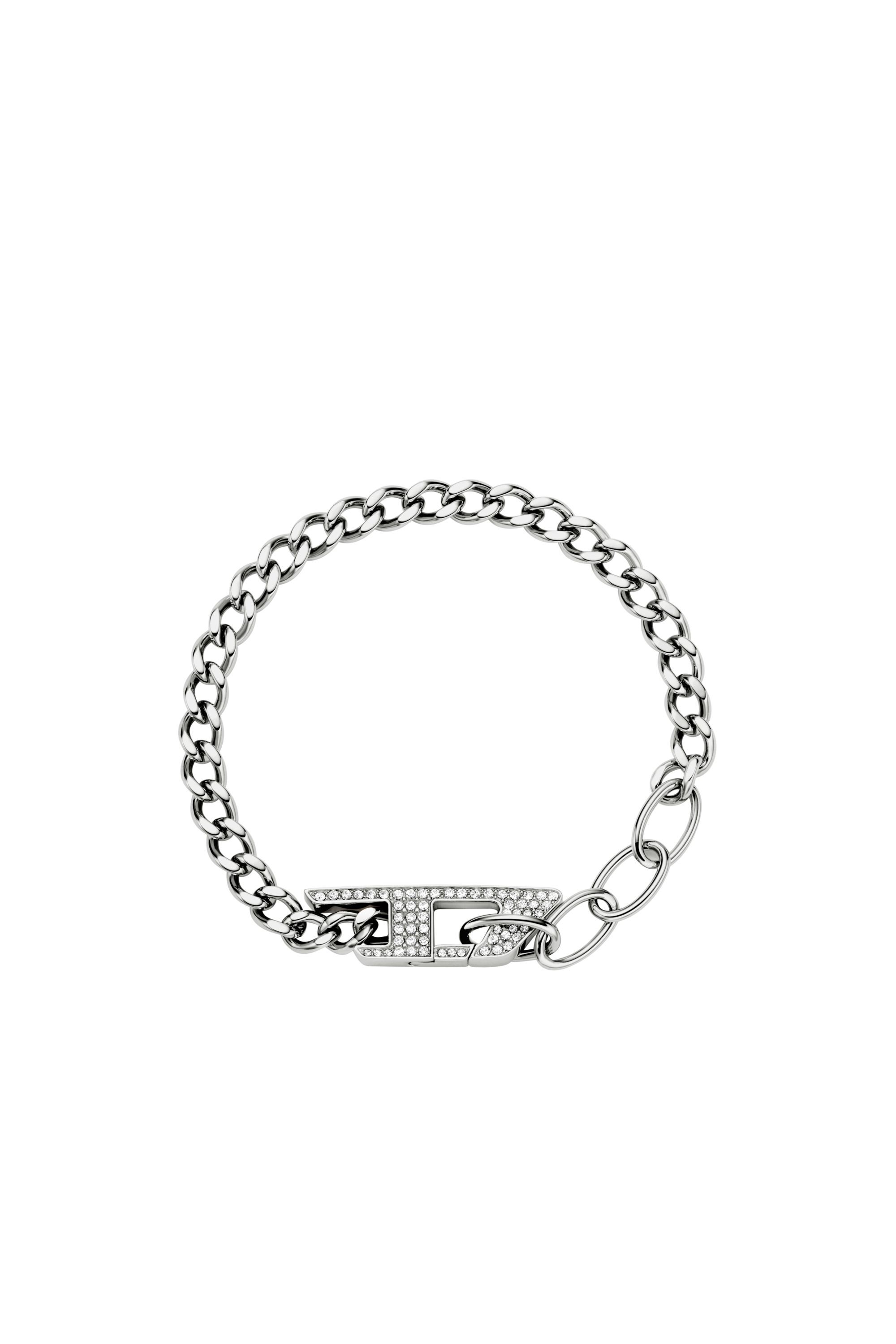 Diesel - DX1627040 JEWELLERY, Unisex Kettenarmband aus Edelstahl mit Glitzereffekt in Silber - 1