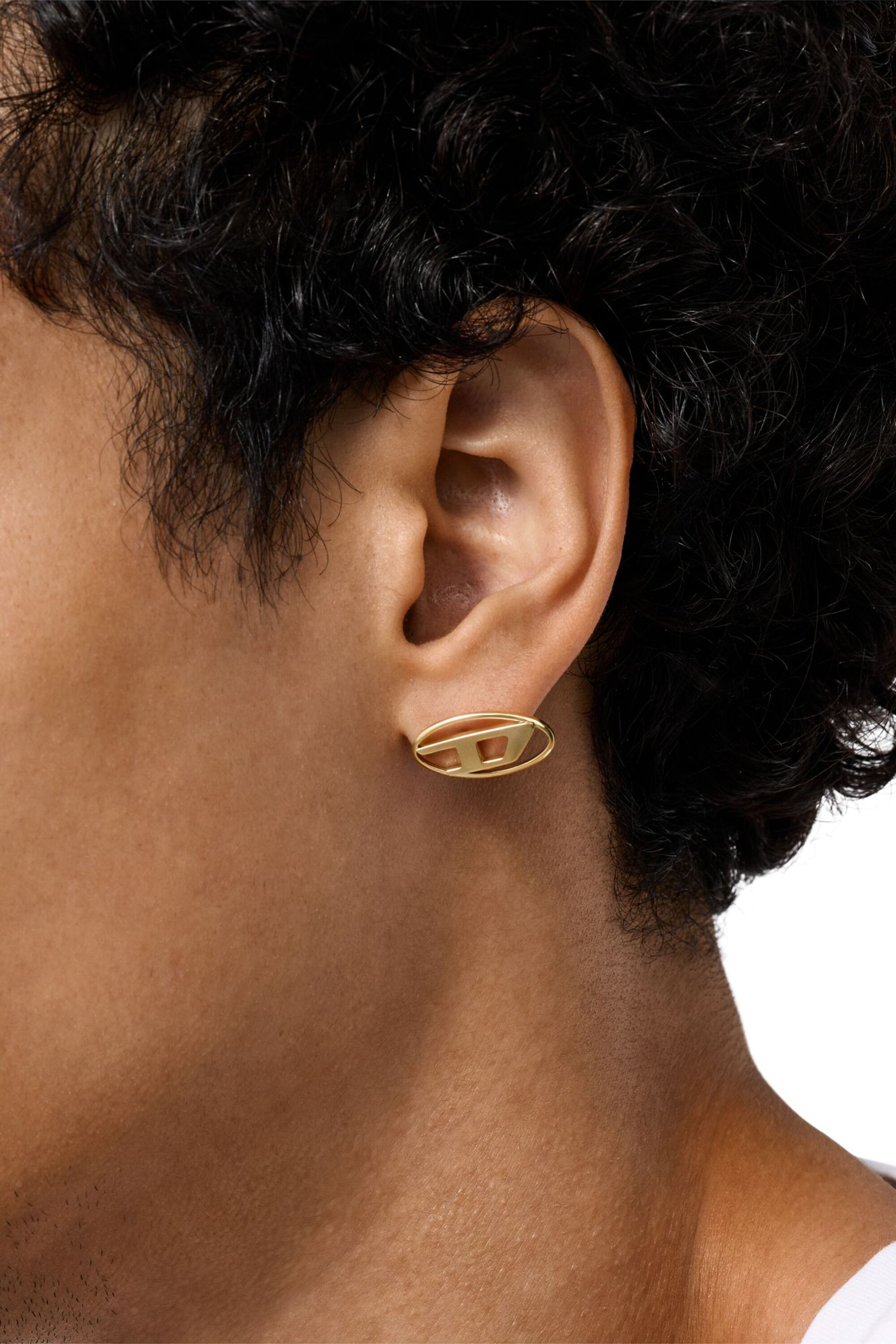 Diesel - DX1590710 JEWEL, Unisex Ohrstecker aus goldfarbenem Edelstahl in Gold - 4