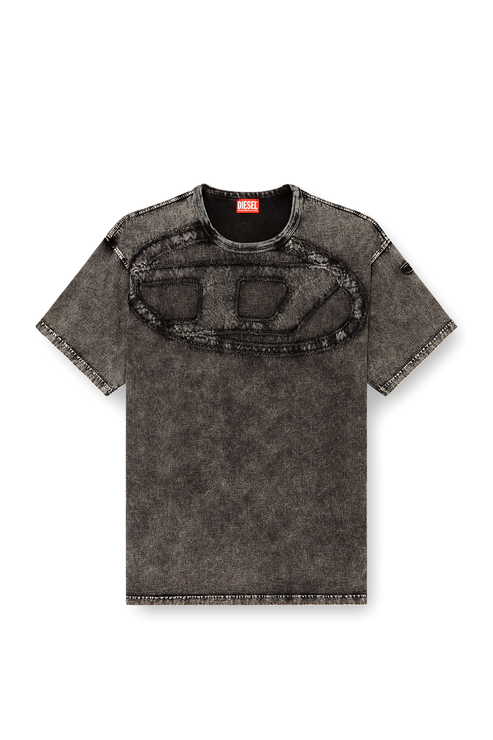 Diesel - T-BOXT-DEN, Herren Lockeres Baumwoll-T-Shirt mit Oval-D-Applikation in Dunkelgrau - 2