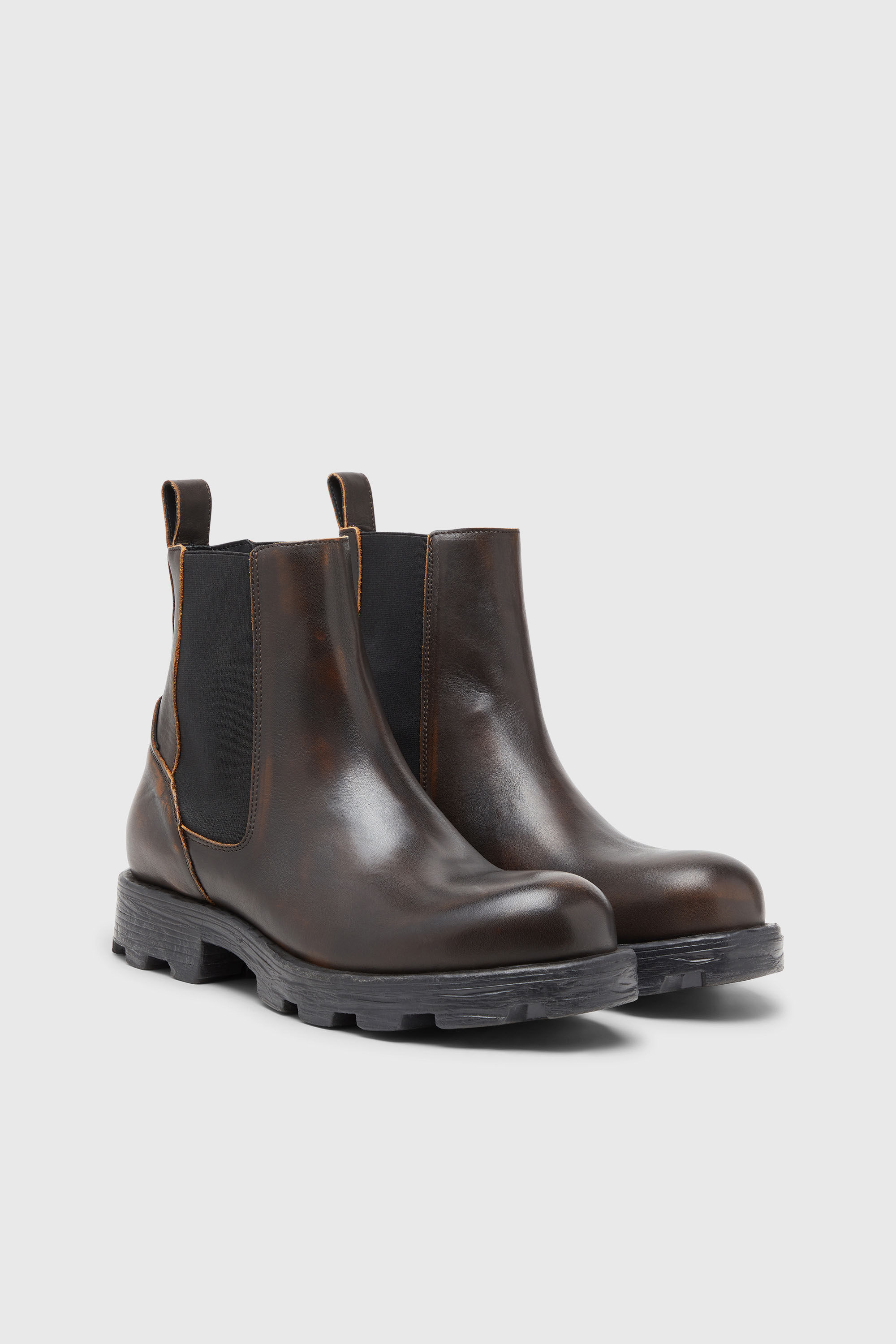 Diesel - D-HAMMER CH, Herren D-Hammer-Chelsea-Stiefel aus geb&uuml;rstetem Leder in Braun - 2