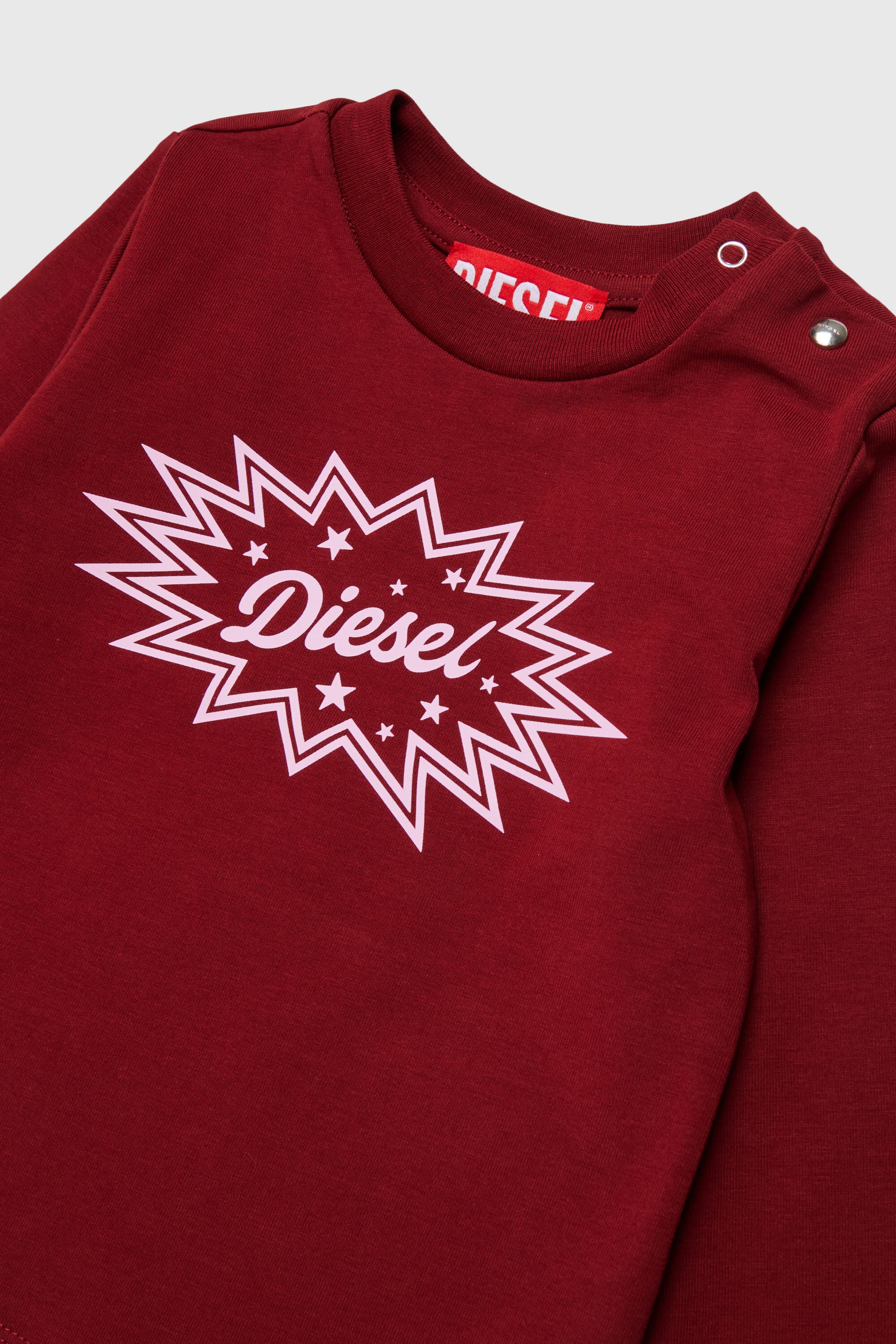 Diesel - TFUMB, Damen Langarm-T-Shirt mit starburst Logo-Print in Rot - 3