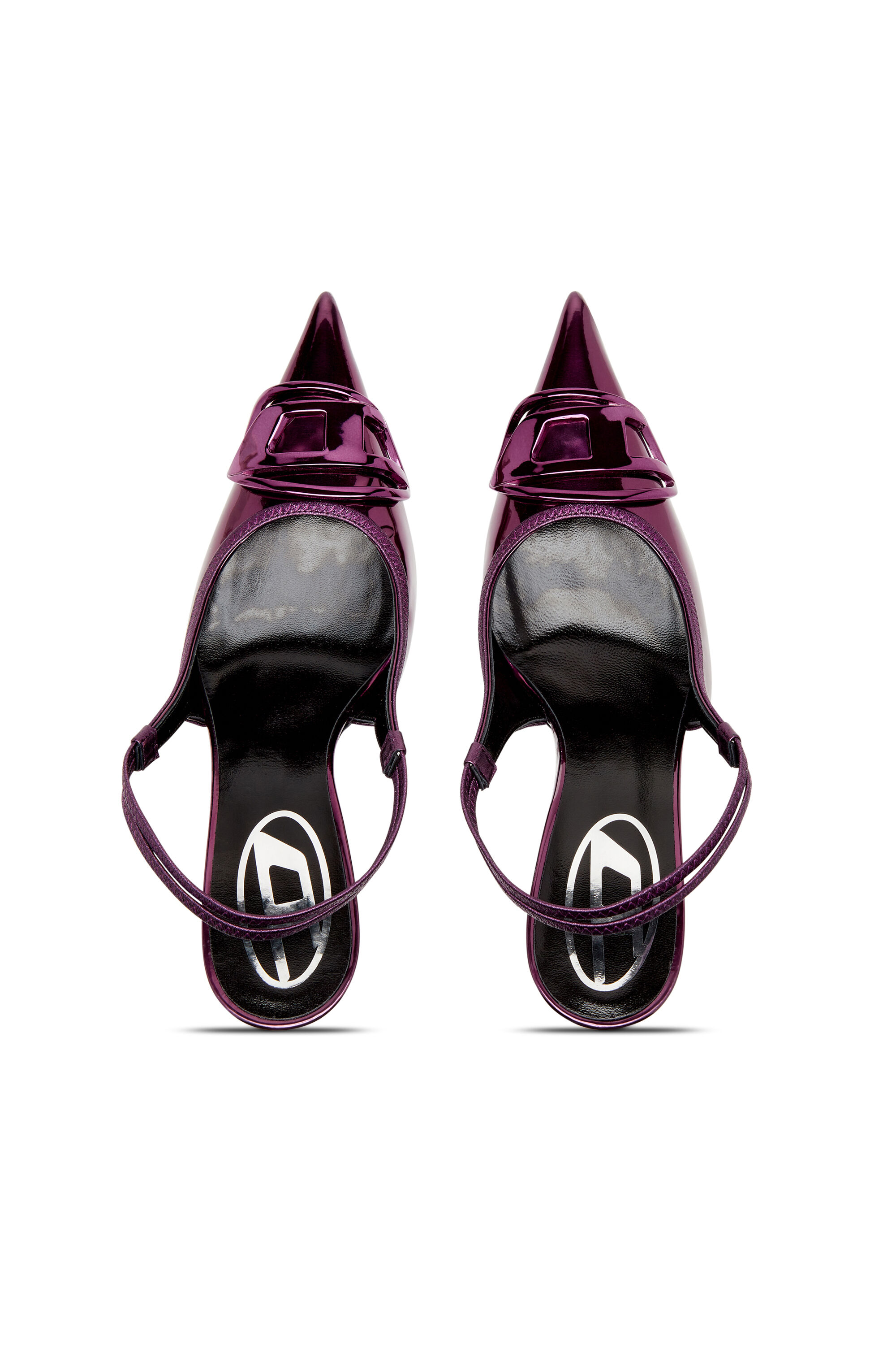 Diesel - D-VENUS SB, Damen D-Venus-Slingback-Pumps mit Hochglanz-Finish in Dunkelviolett - 5