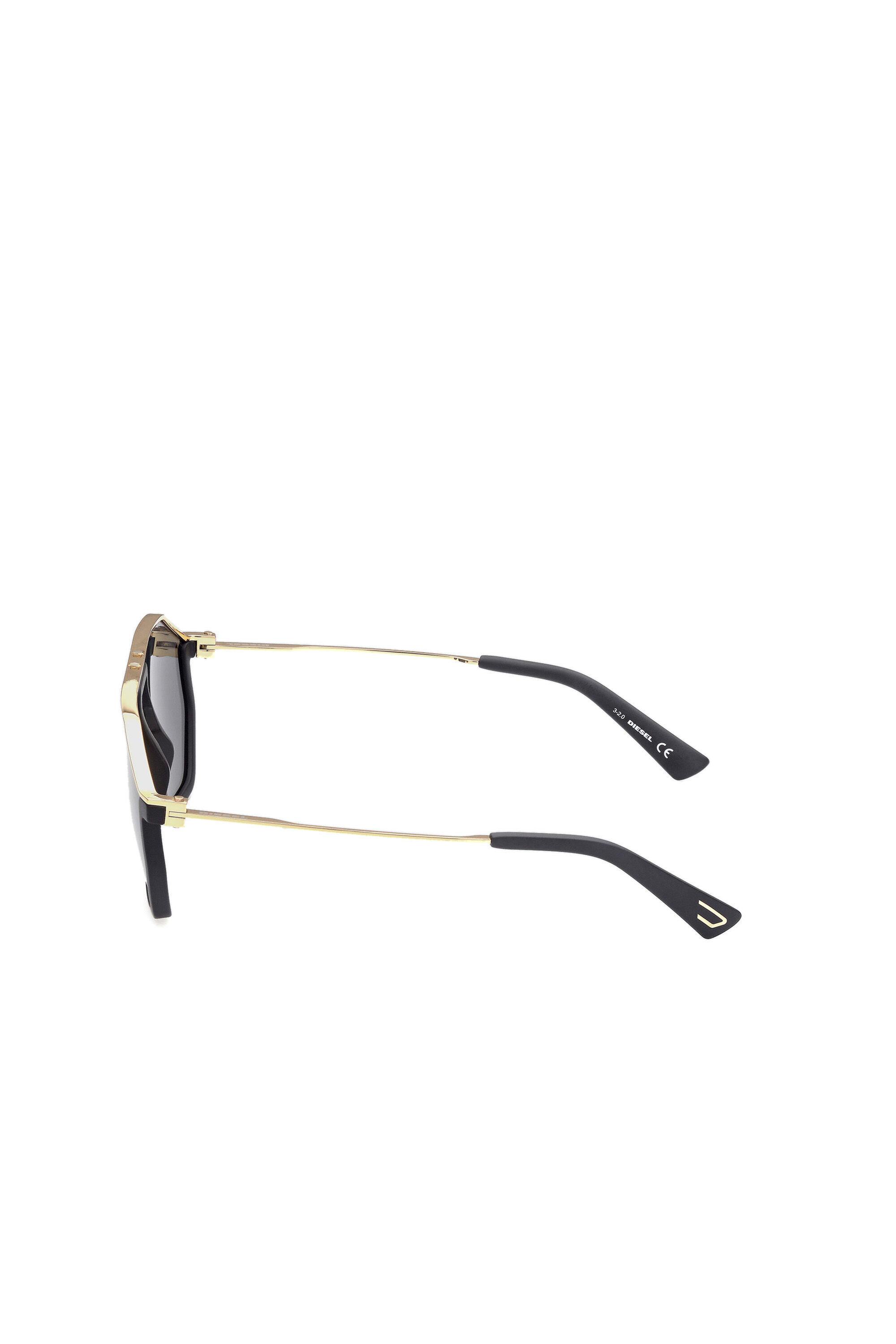 Diesel - DL0346, Unisex Pilot-Sonnenbrille aus Metall und Spritzguss in Schwarz/Gold - 4