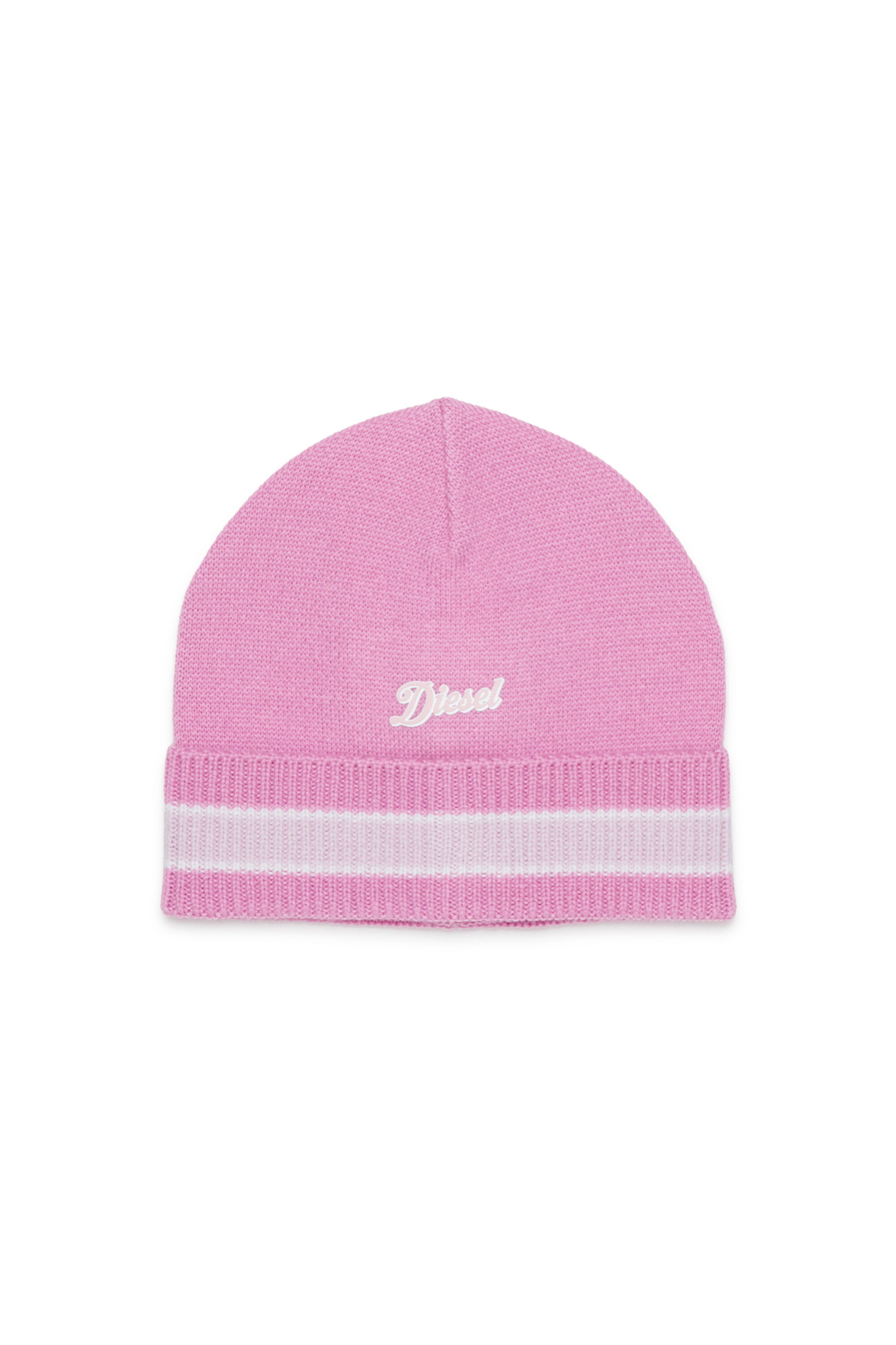 Diesel - FMOB, Unisex Gestreifte M&uuml;tze aus Wollmischung in Rosa - 1