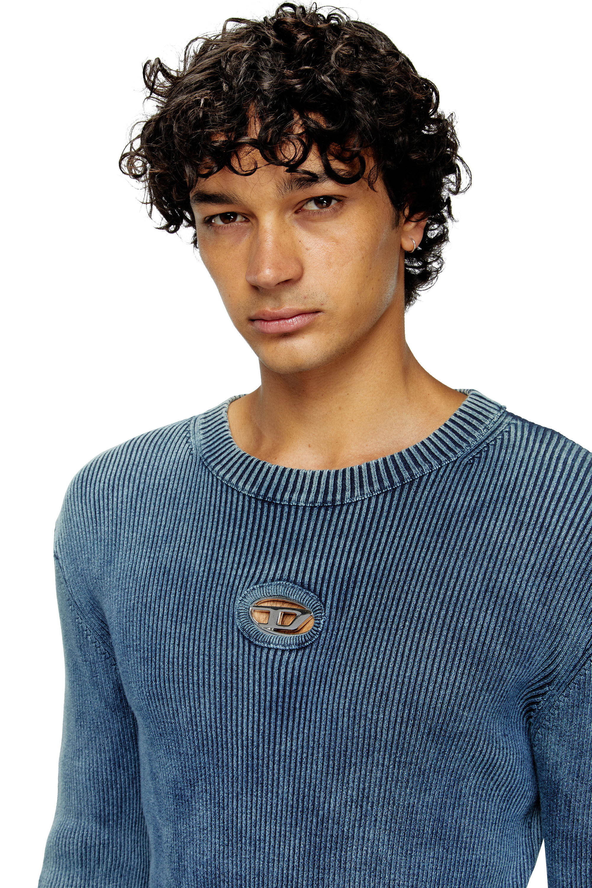Diesel - K-DARIN-D, Herren Vielgetragener Pullover mit Cutout-Logo in Blau - 5