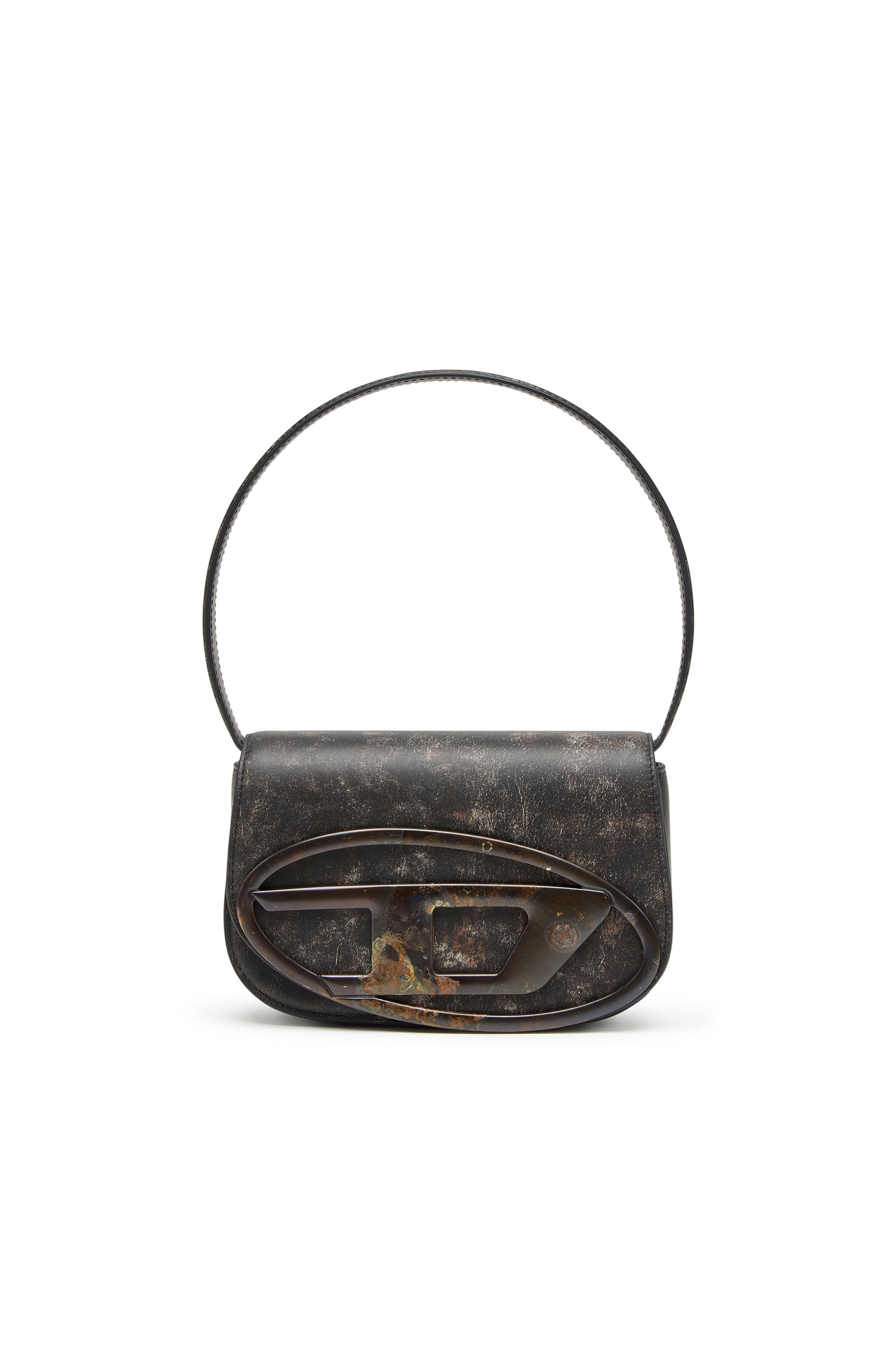 Women s 1DR Iconic shoulder bag in distressed leather Brown Diesel
