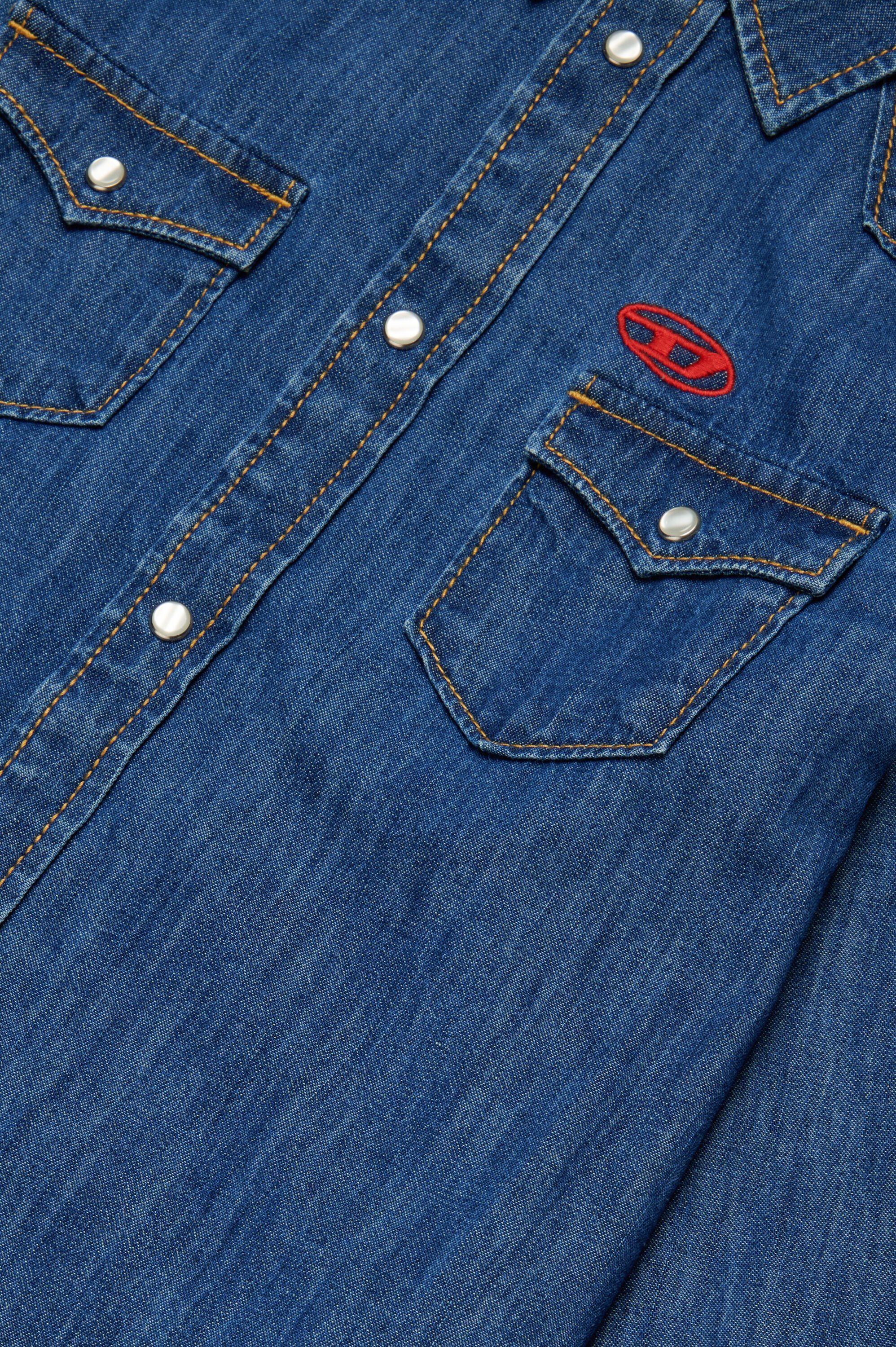 Diesel - CEKO, Man Denim shirt with Oval D embroidery in Blue - Image 4
