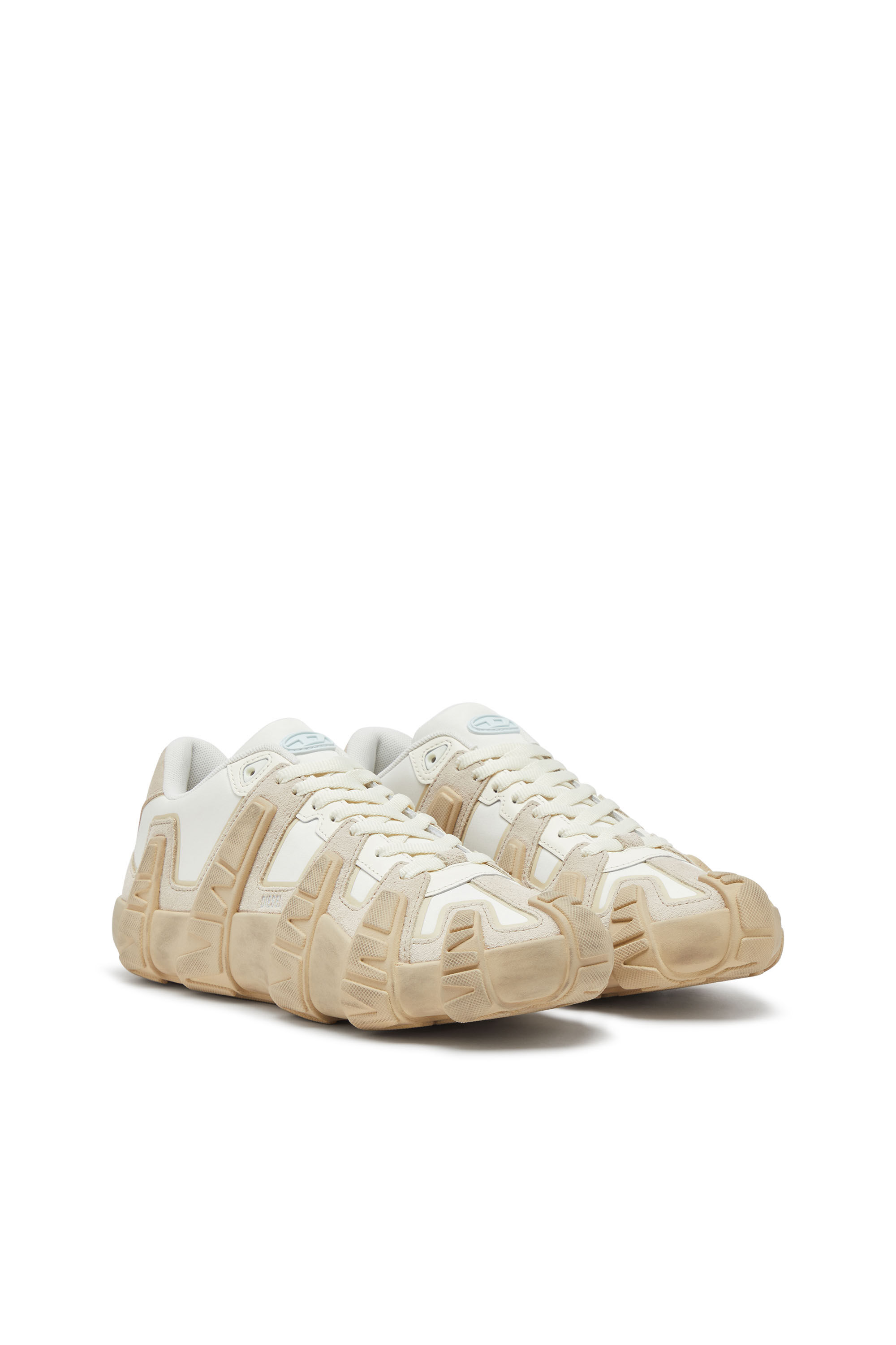 Diesel - S-D-GRIFFE LOW, Herren S-D-Griffe - Turnschuhe aus Nylon in Weiss/Beige - 2