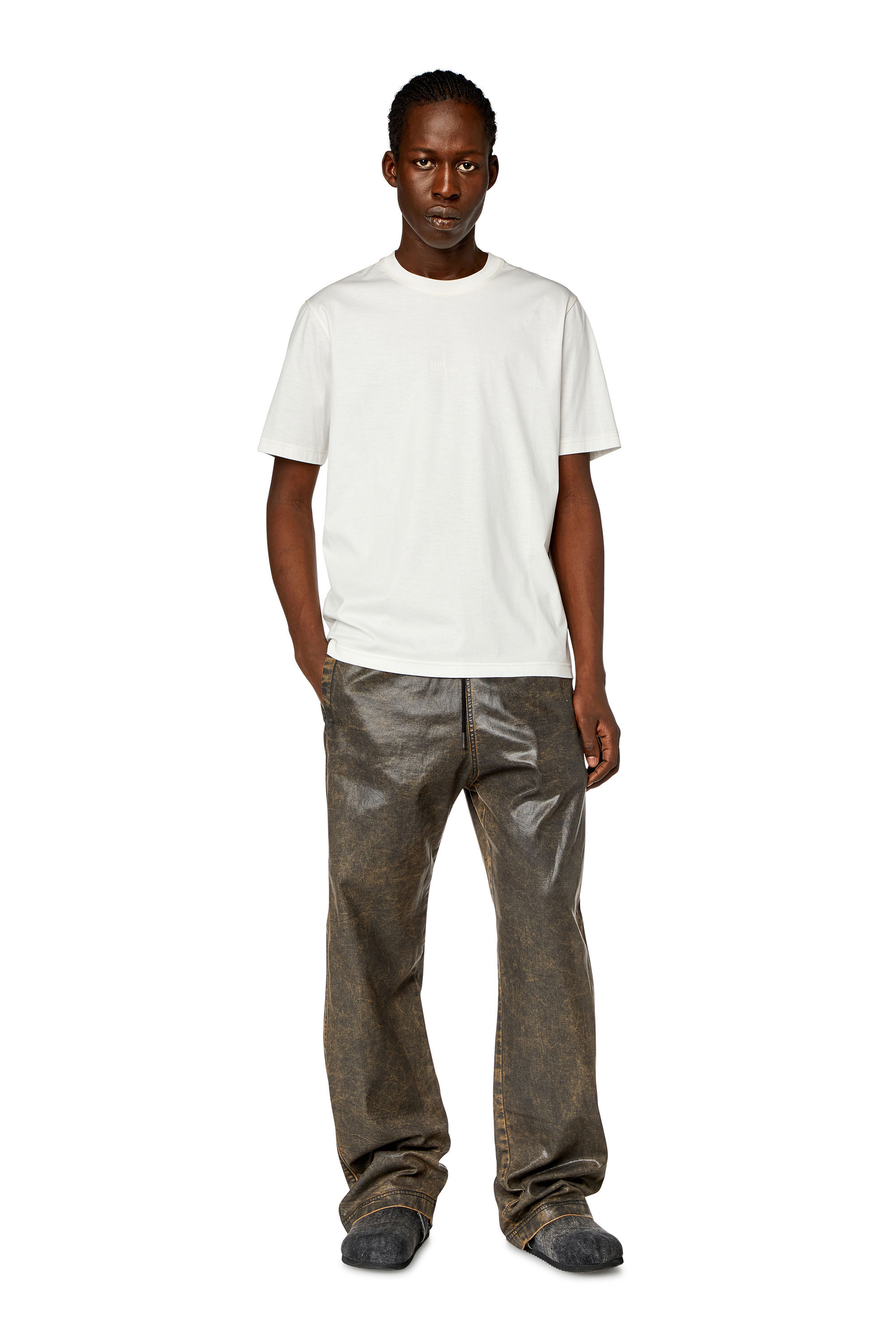 Diesel - T-MUST-SLITS-N2, Man T-shirt with Diesel Studio print in White - Image 1
