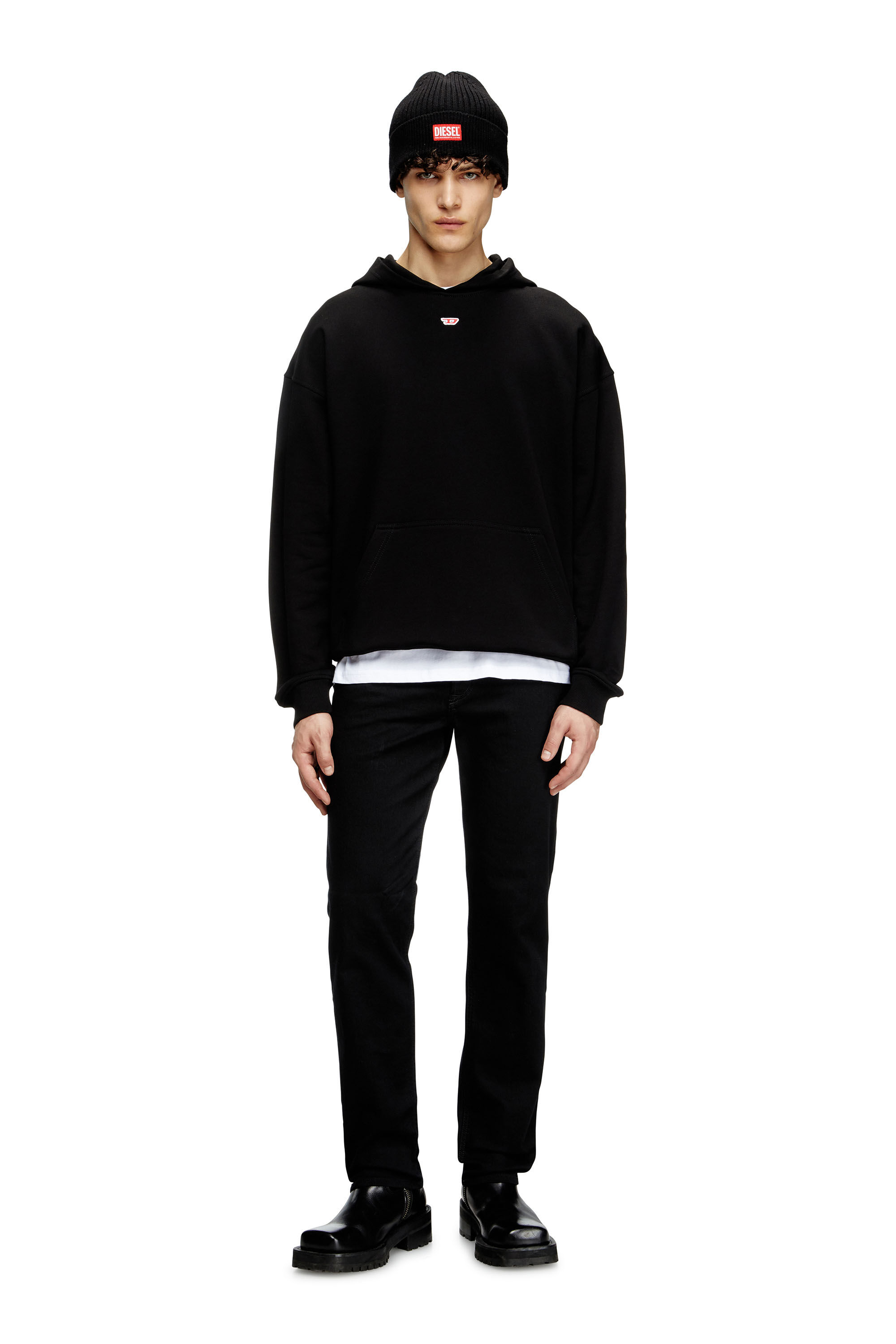 Diesel - S-BOXT-HOOD-D, Herren Hoodie mit D Logo-Patch in Schwarz - 1