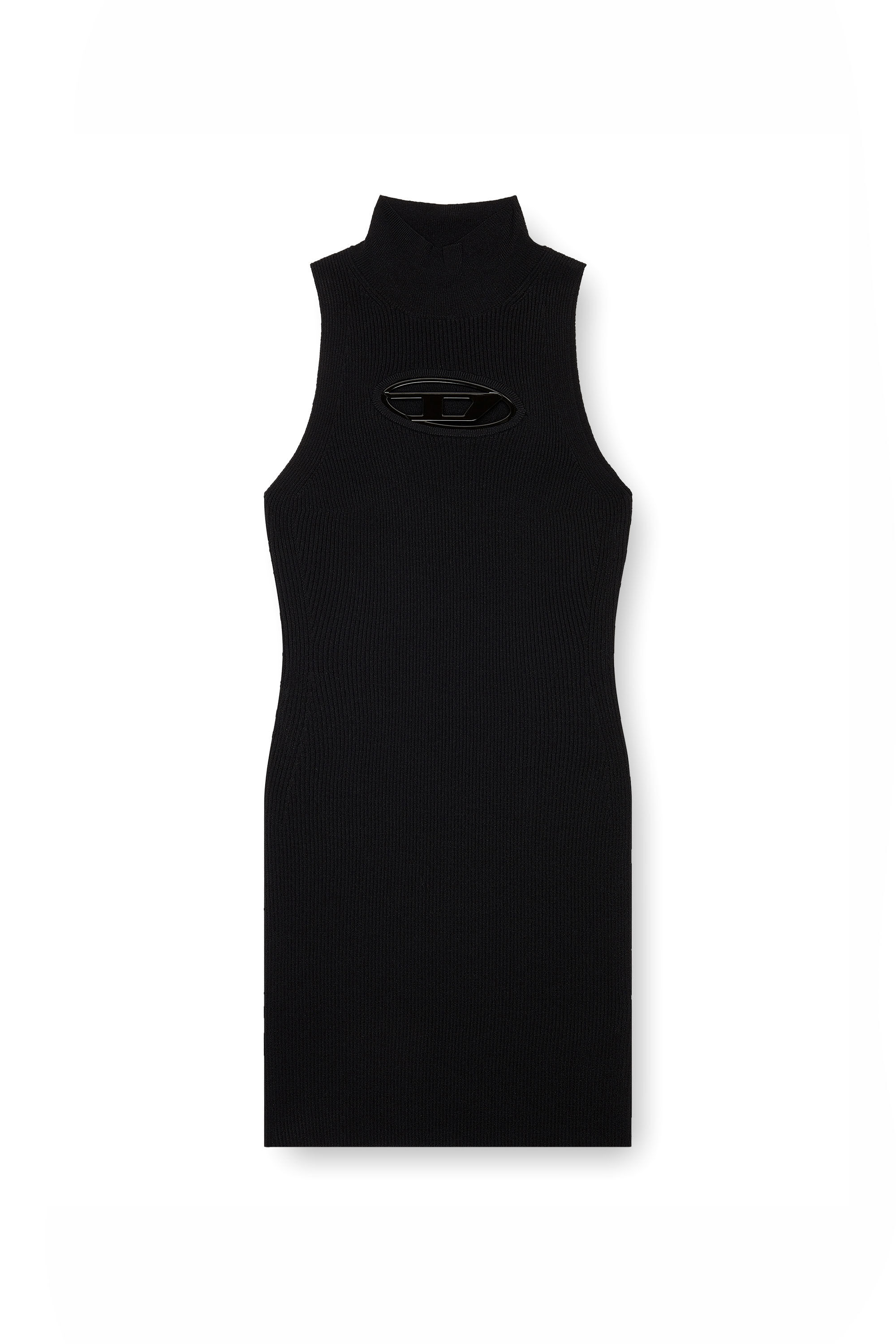 Diesel - M-ONERVA, Damen Cutout-Mini-Kleid mit Logo-Plakette in Schwarz - 2