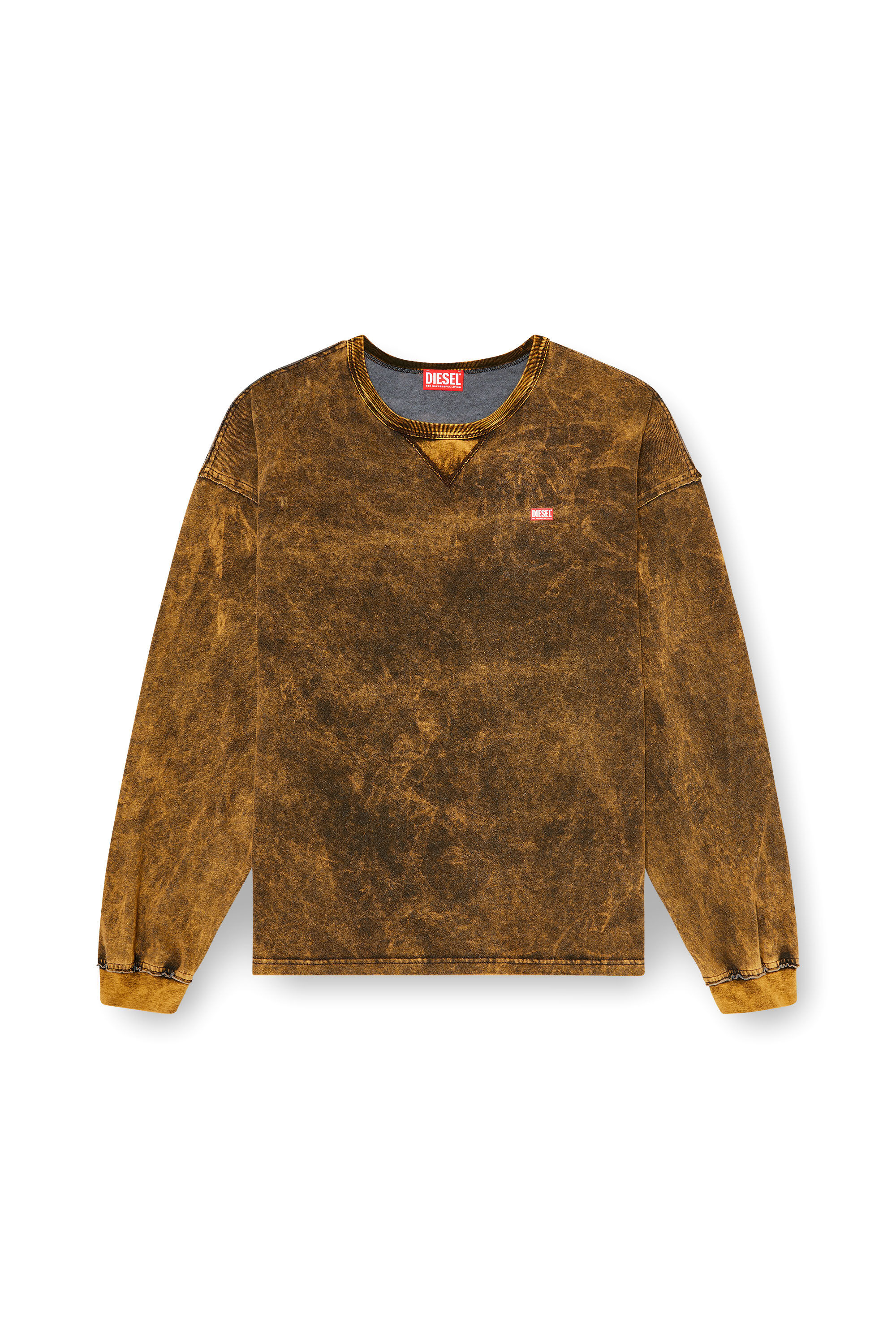 Diesel - T-BOXT-LS-RAW, Herren Acid-wash lang&auml;rmliges T-Shirt mit ausgefransten Details in null - 2
