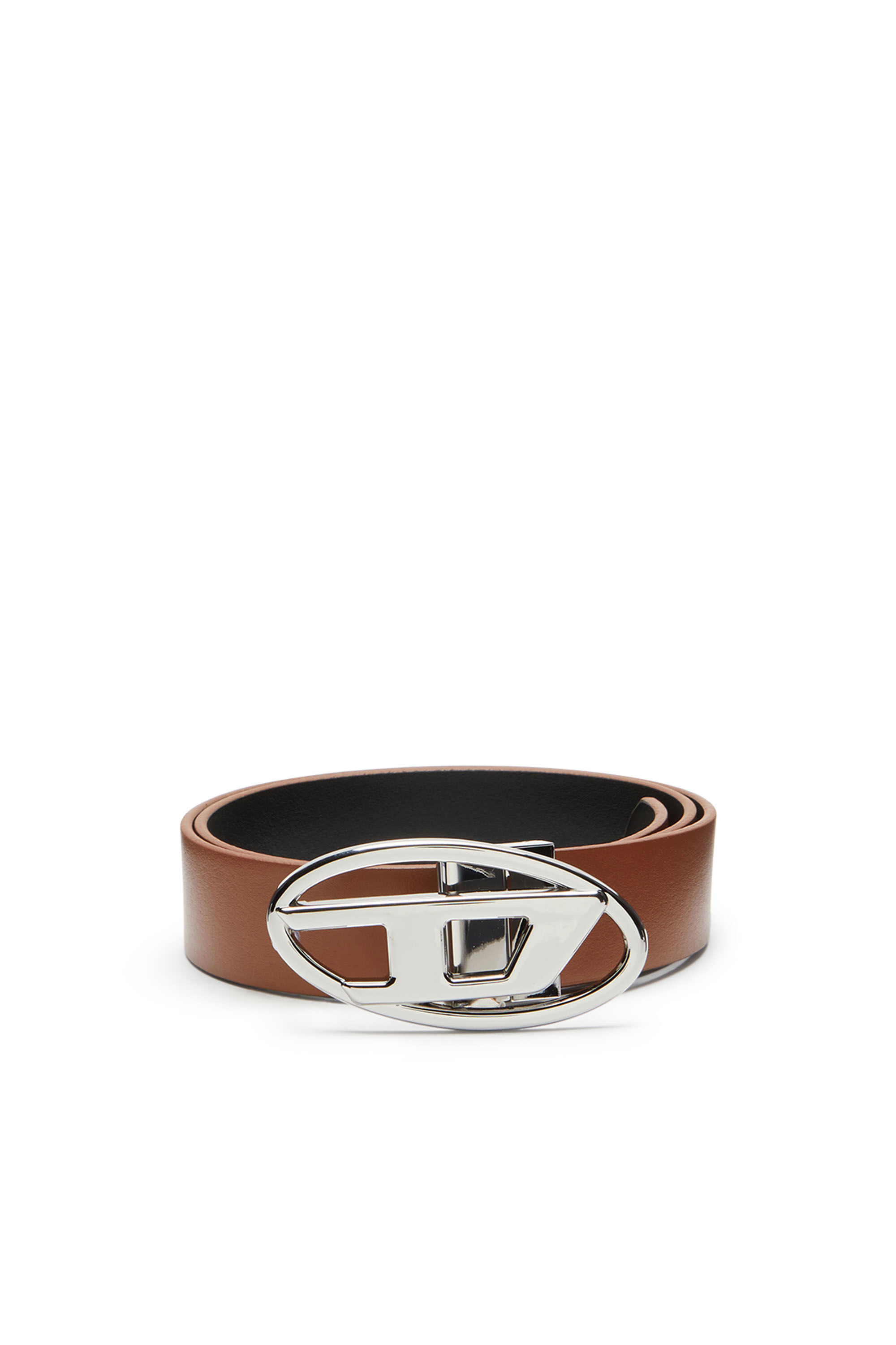 Diesel - B-1DR W REV II 30, Woman Reversible leather belt with Oval D buckle in Brown - Image 1
