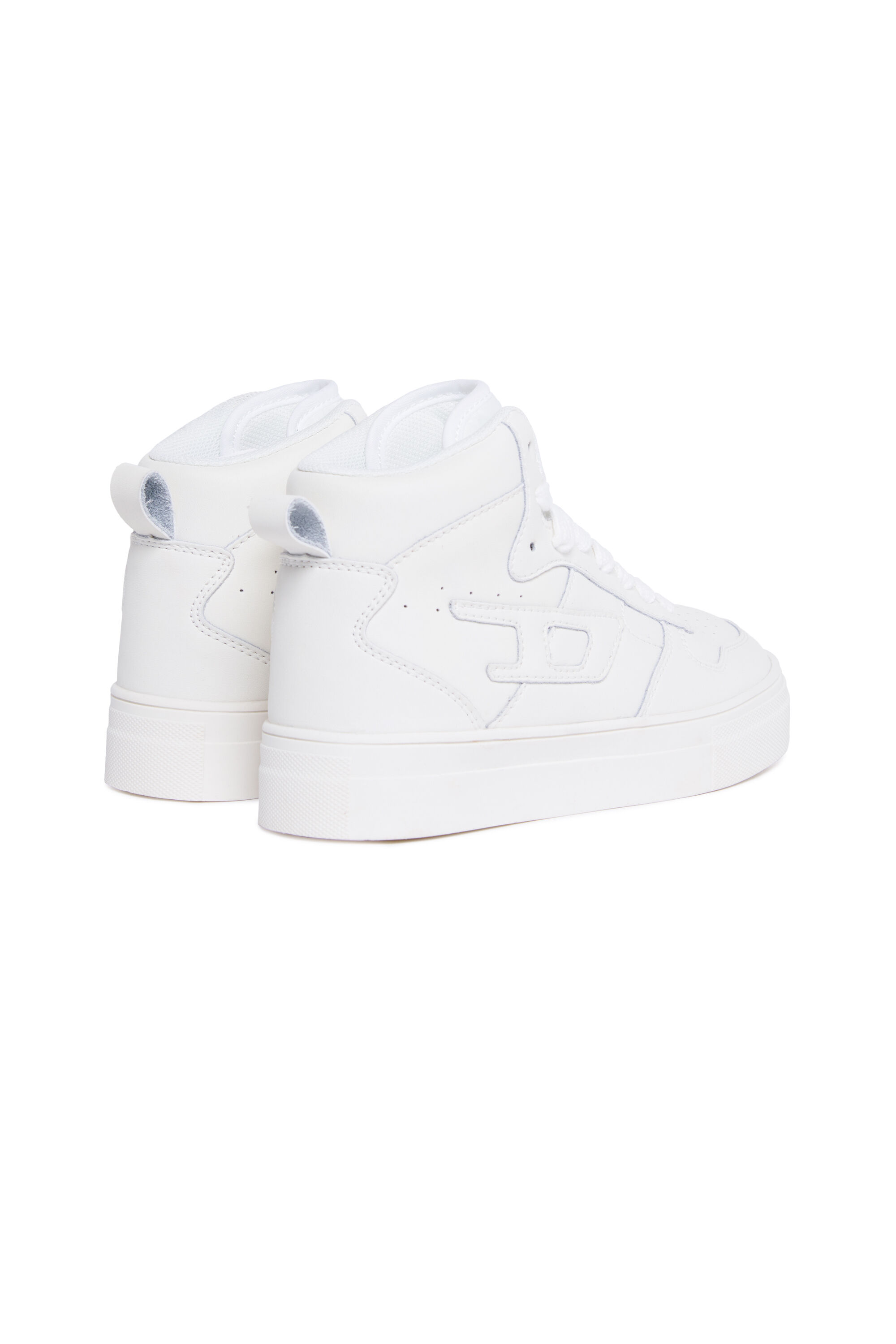 Diesel - S-UKIYO MID 2.0., Unisex High-Top-Sneakers aus perforiertem Leder in Weiß - 3