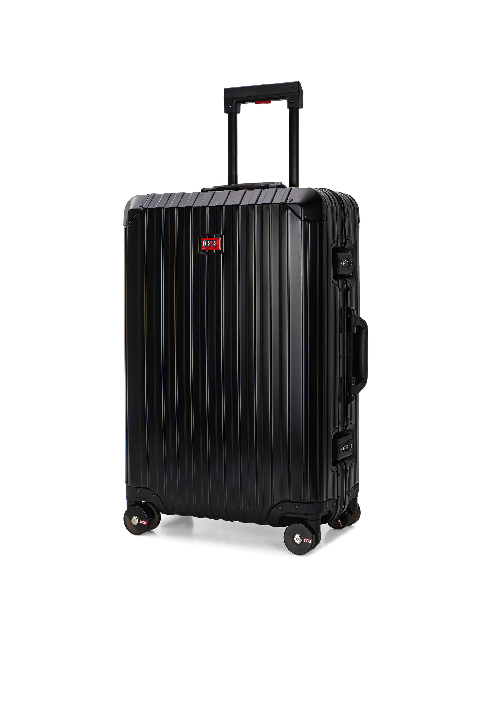 Diesel - DIESEL ALUMINUM TROLLEY- DSL002, Unisex Koffer aus Aluminium Gr&ouml;&szlig;e M in Schwarz - 5
