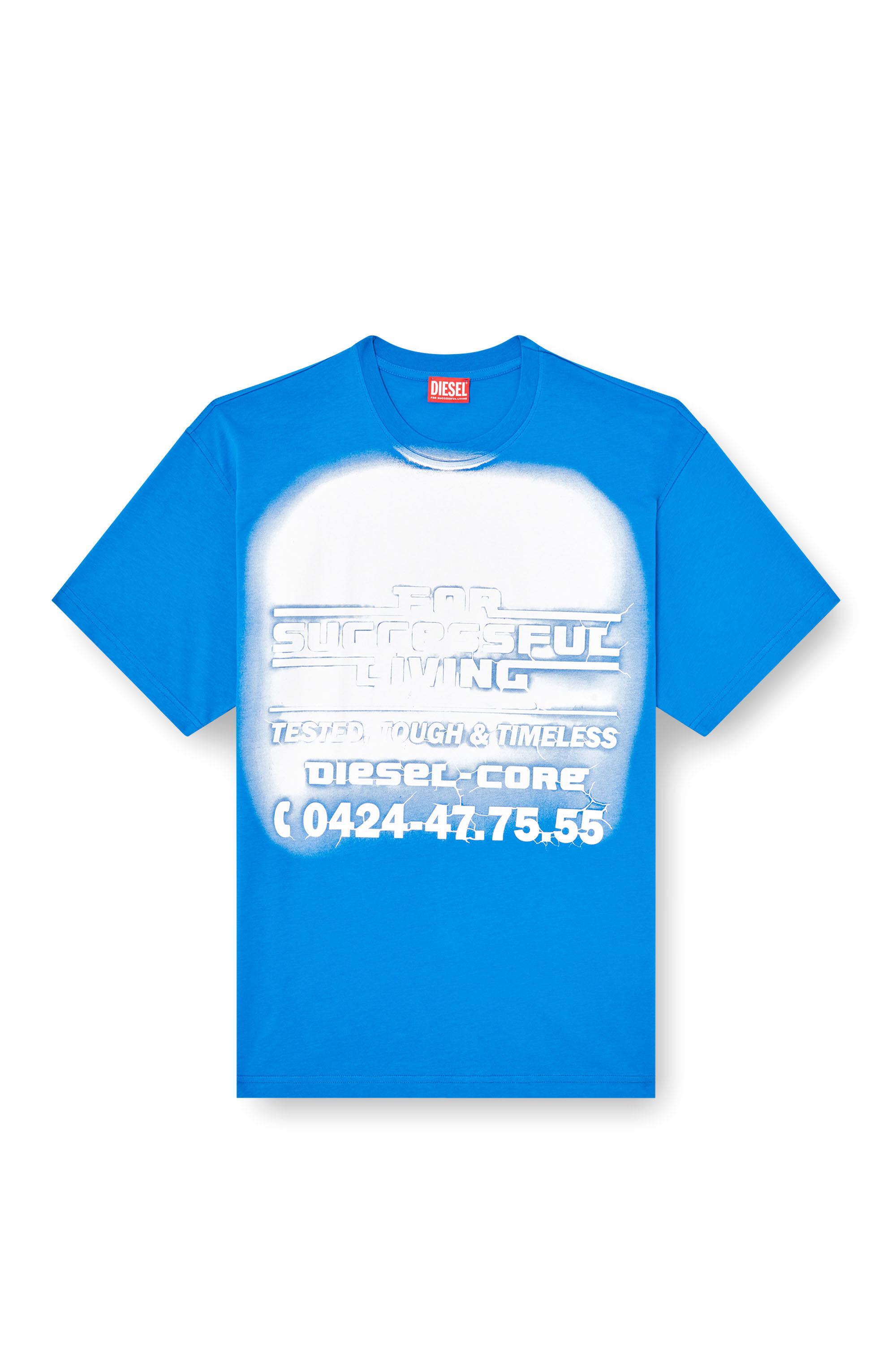 Diesel - T-BOXT-R15, Herren T-Shirt mit Blowout-Logo-Grafik in Blau - 2