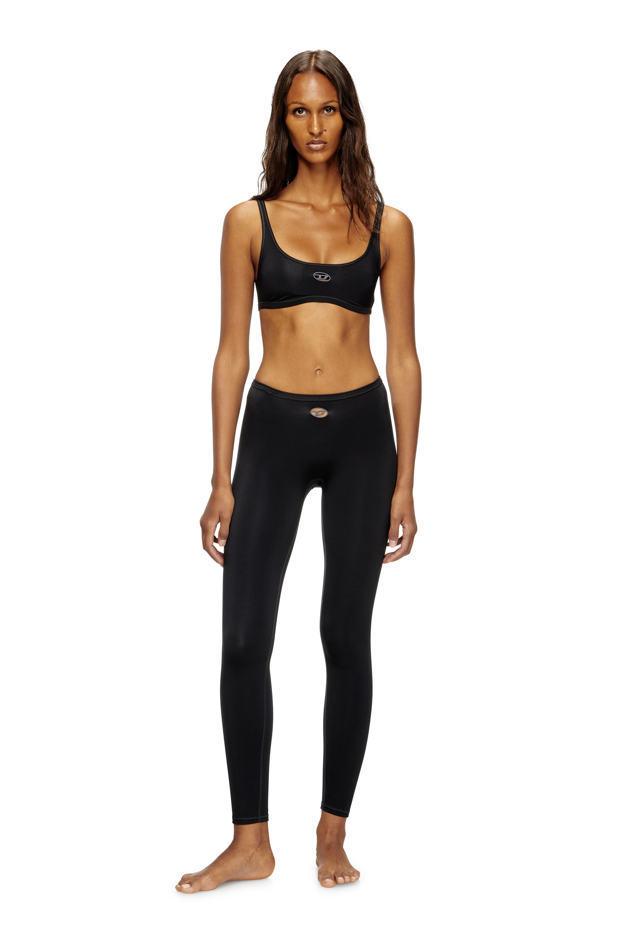Diesel - MINA-UTLT, Damen Leggings aus Stretch-Nylon in Schwarz - 1