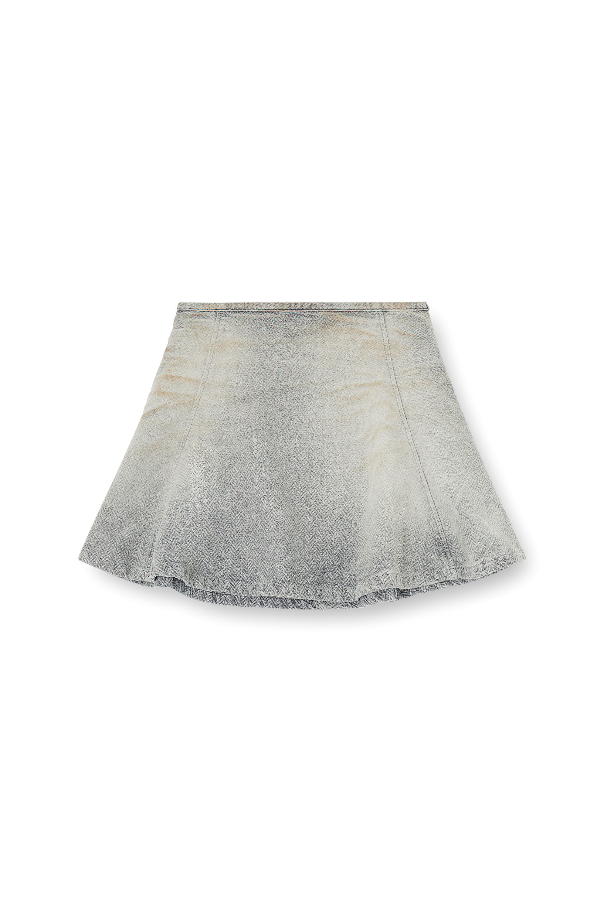 Diesel - DE-RAINE, Damen Rock aus distressed fischgr&auml;t denim in Grau - 2