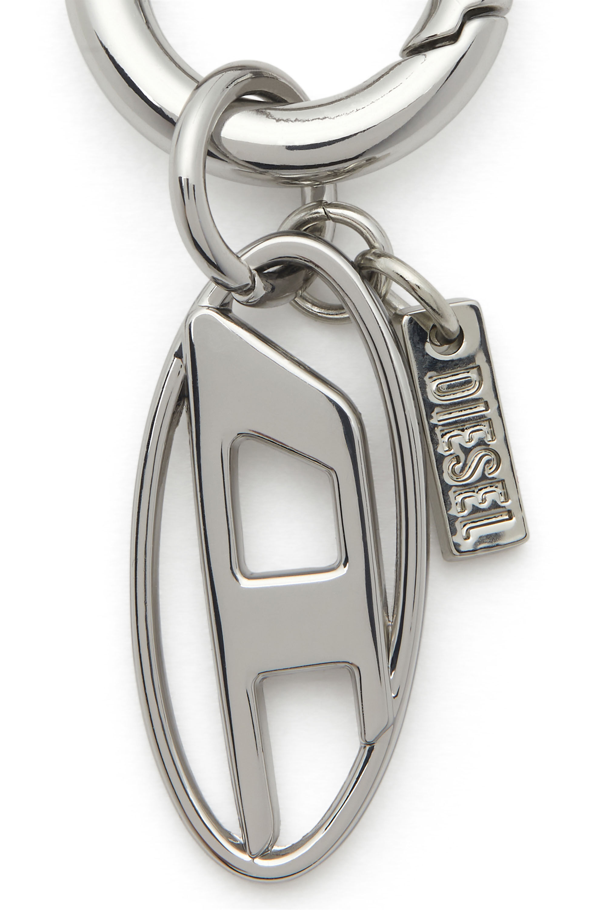 Diesel - CHARM-OVAL D, Unisex Metallschlüsselanhänger mit ovalem D-Anhänger in Silber - 2