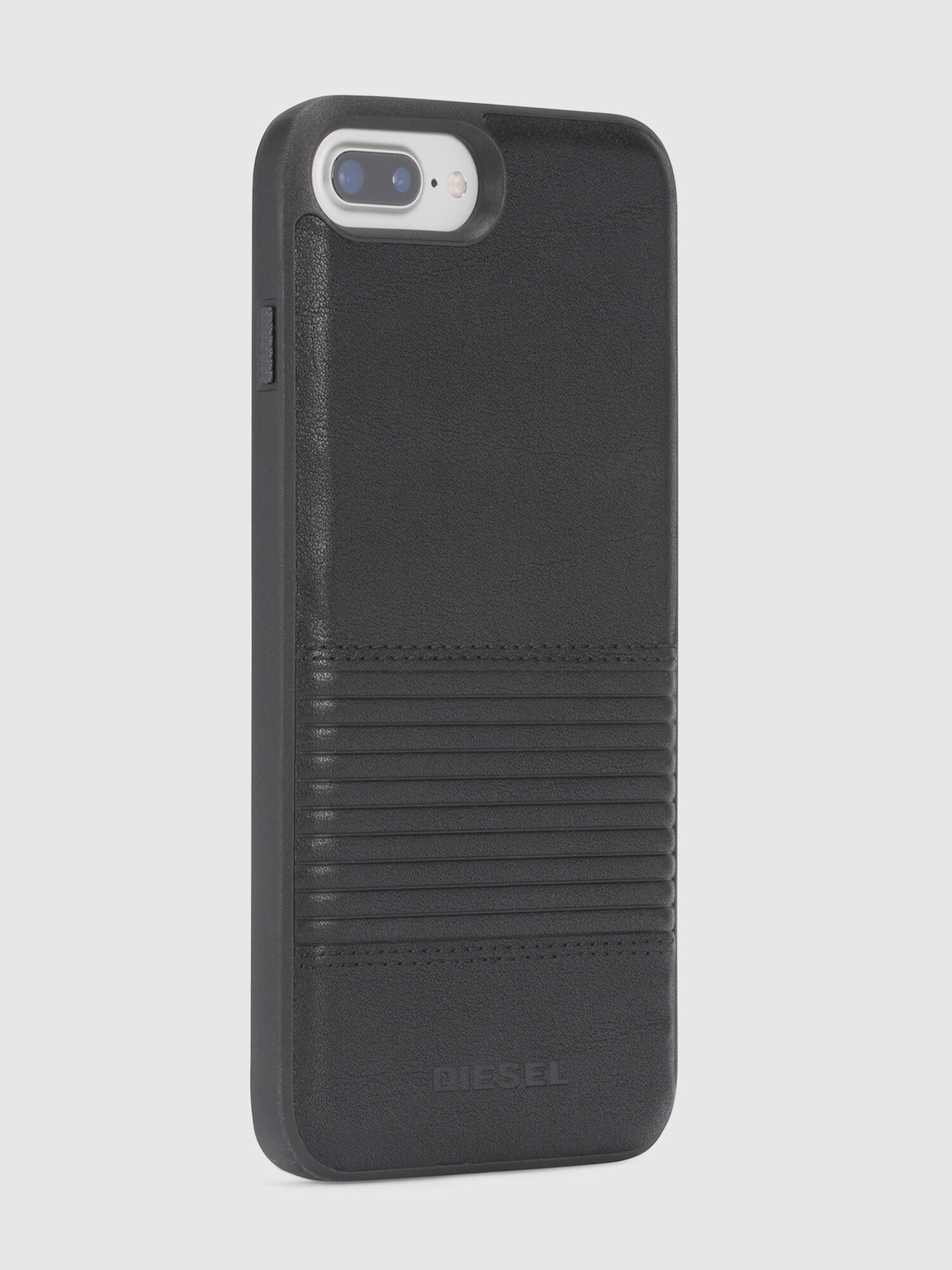Diesel - BLACK LINED LEATHER IPHONE 8/7/6s/6 CASE, Unisex Schutzhülle mit schwarzem Leder, iPhone 8/7/6s/6 in Schwarz - 5