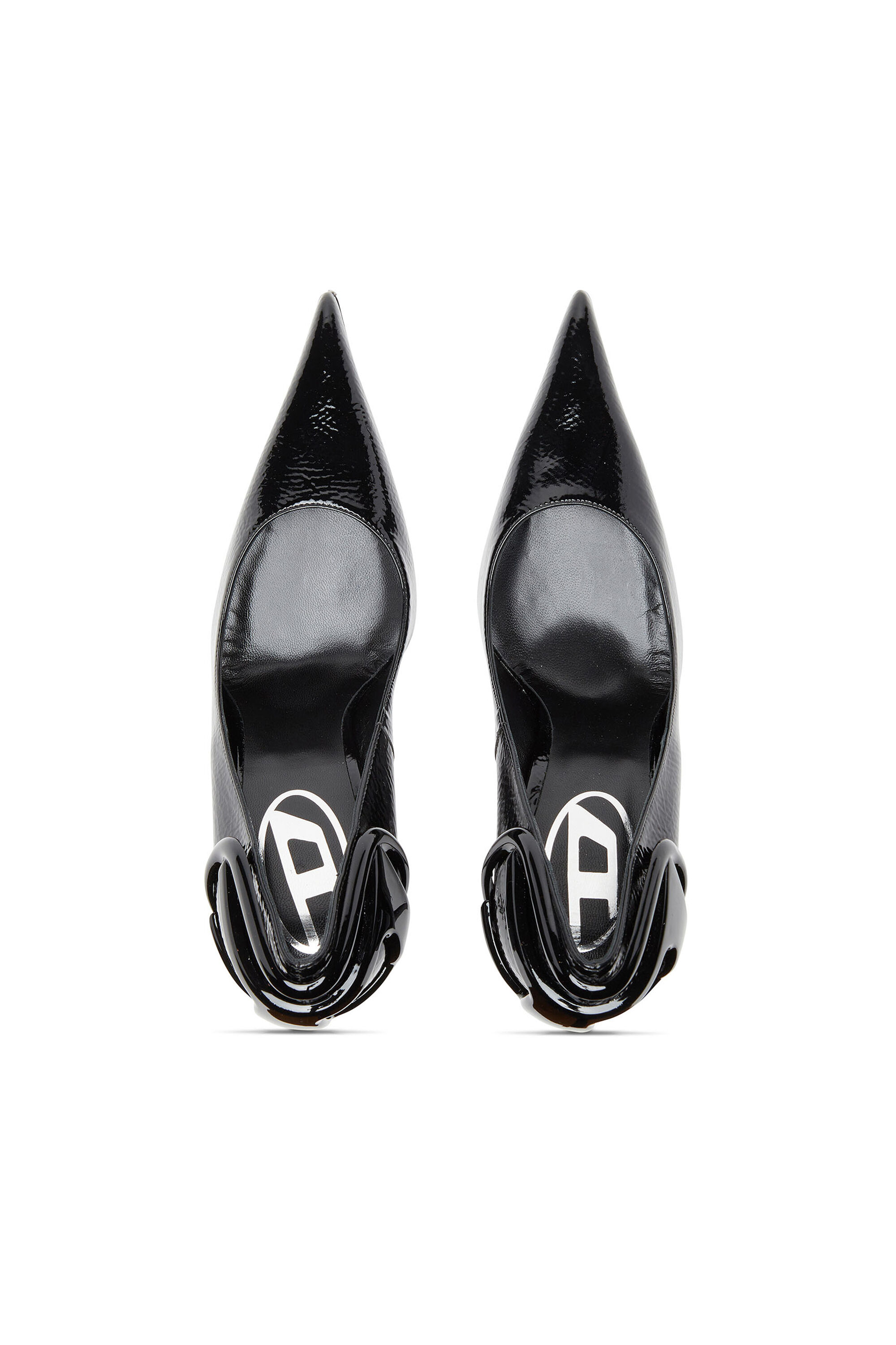 Diesel - D-TEN&HALF P, Damen D-Ten&Half-Glänzende Pumps mit geschwungenem Absatz in Schwarz - 4