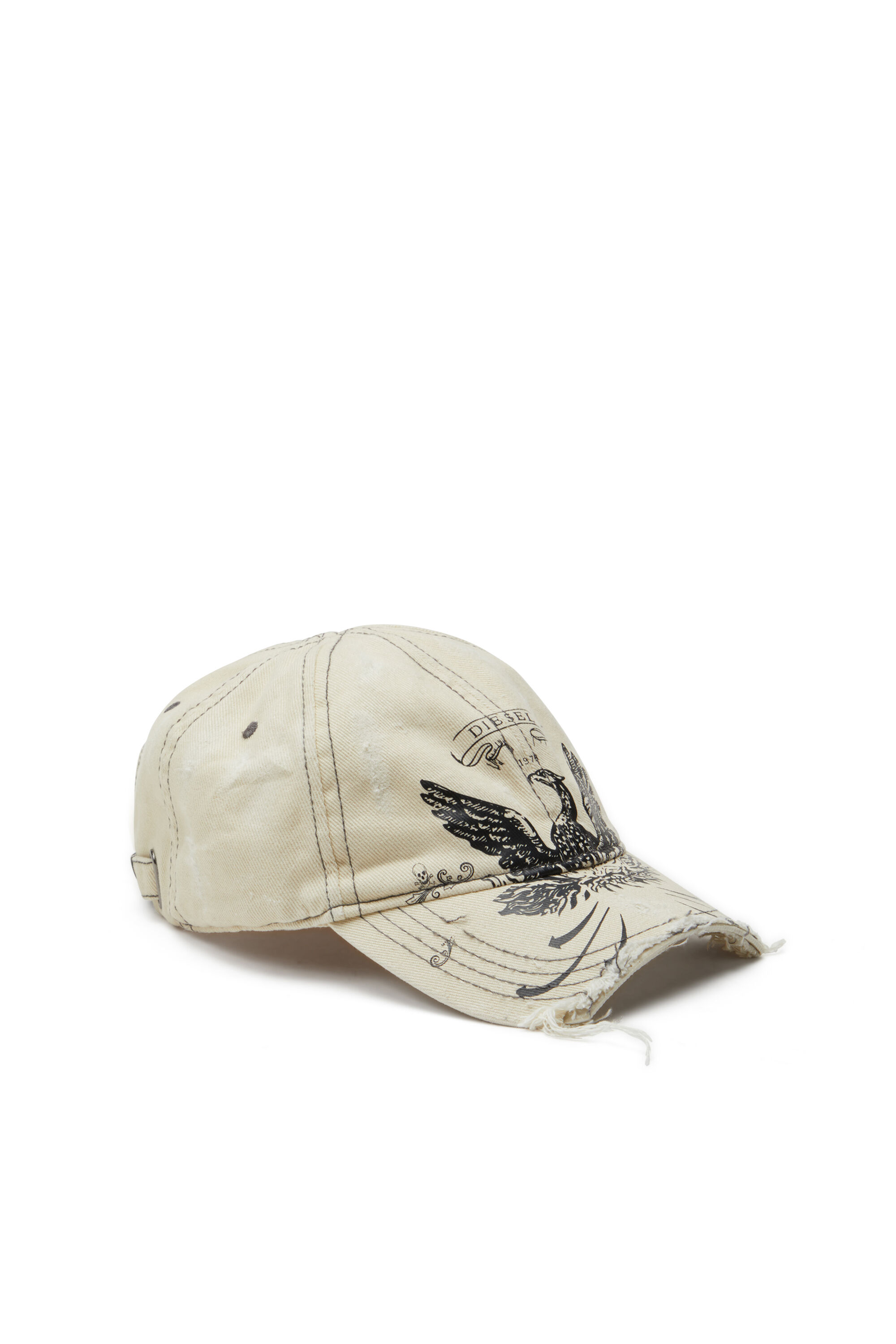 Diesel - C-FENIX, Herren Vielgetragene Basecap mit Phoenix-Print in Weiß - 1