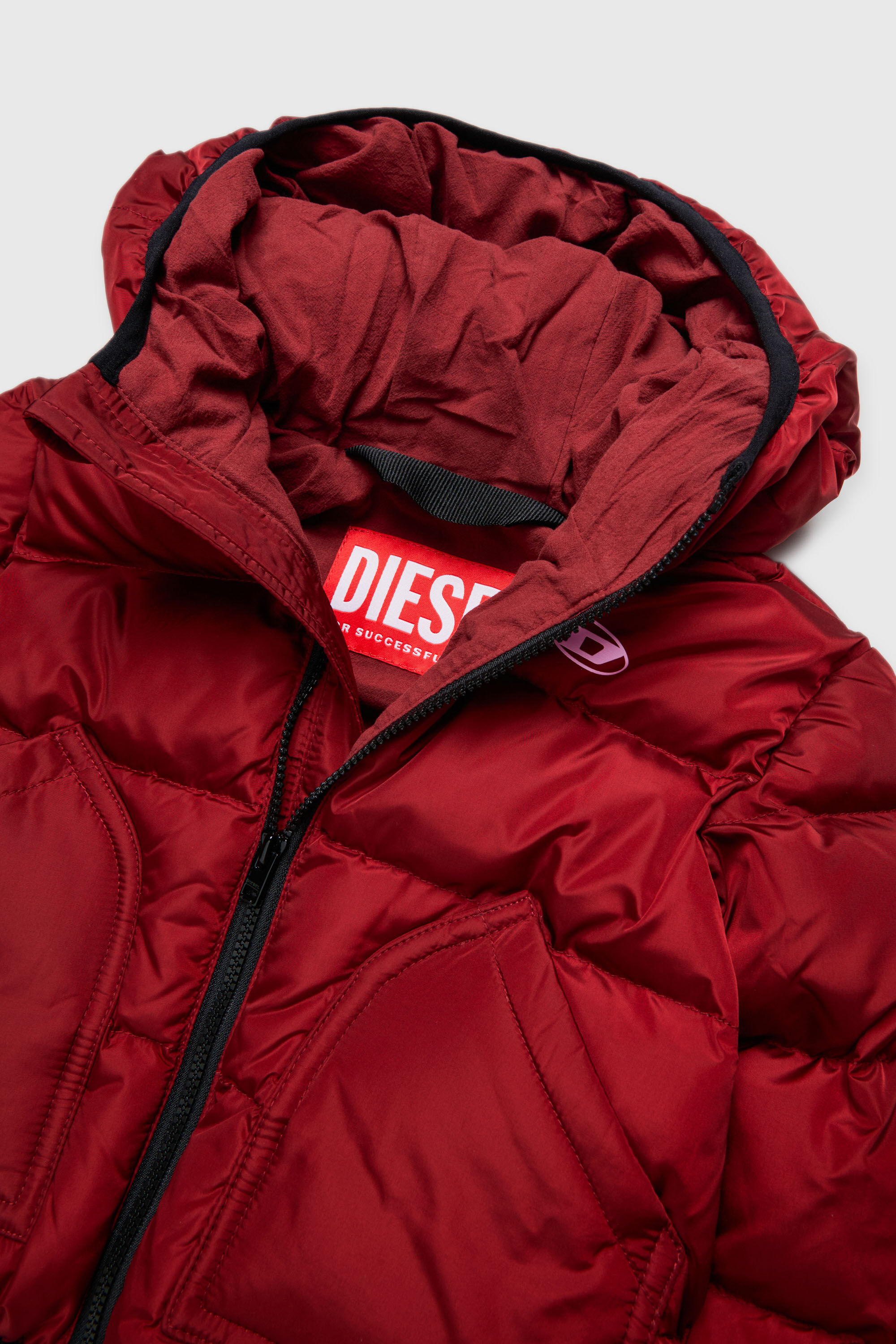 Diesel - JSIPB, Unisex Steppjacke mit Oval D Logo in Rot - 3