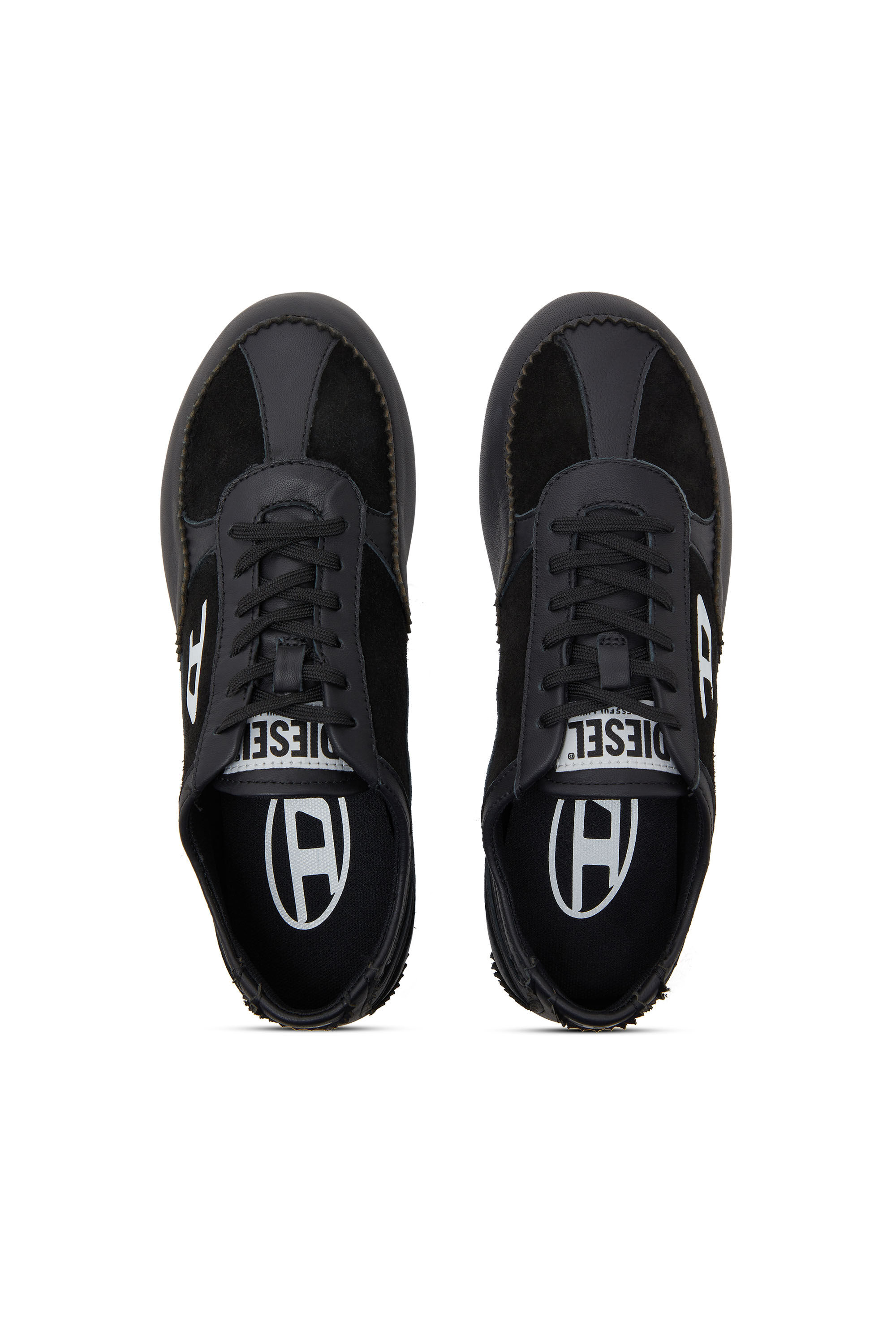 Diesel - D-MILE LOW W, Damen D-Mile-Flat-Sneaker aus Leder und Veloursleder in Schwarz - 4