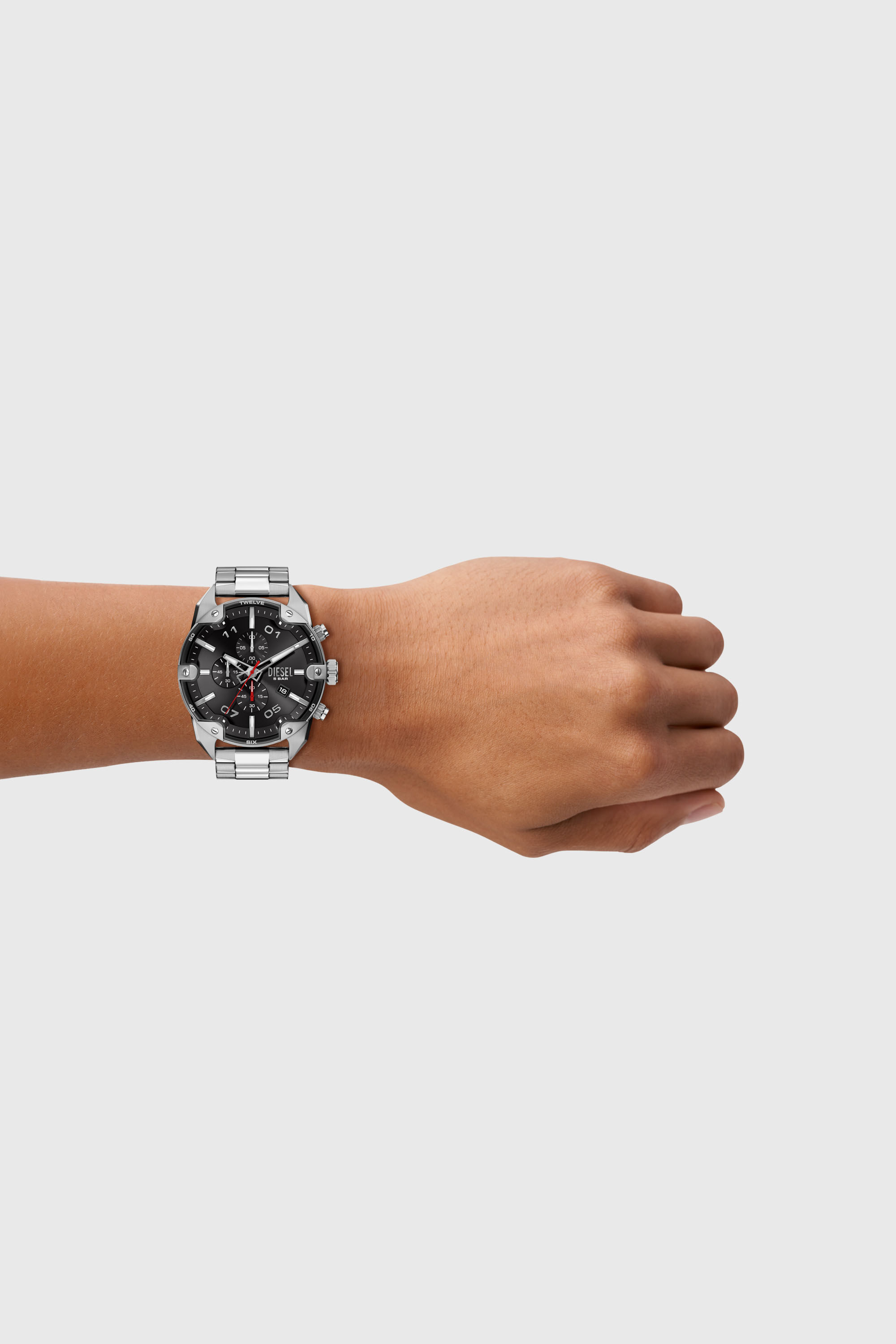 Diesel - DZ4709 WATCH, Herren Spiked Edelstahluhr mit Nieten in Silber - 5