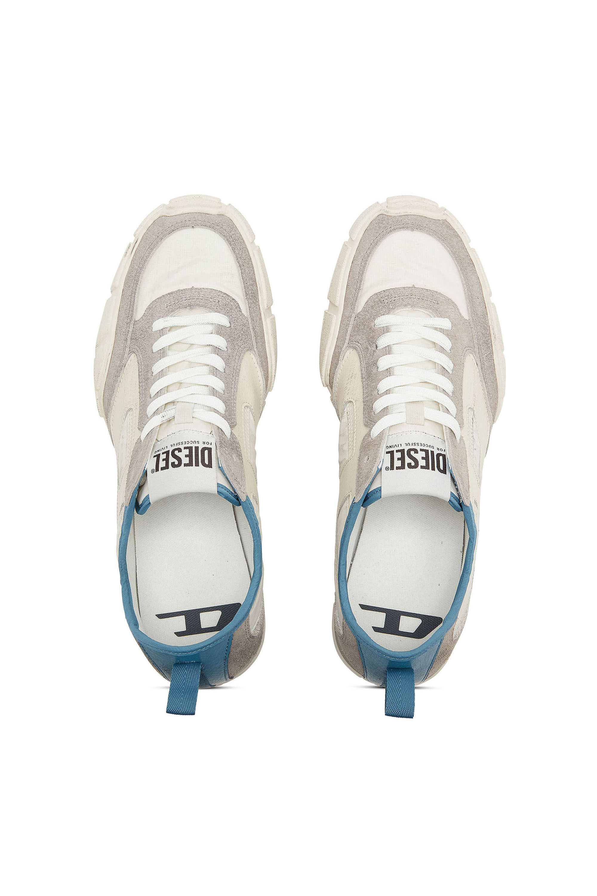 Diesel - S-PAGODHA LOW, Herren S-Pagodha &ndash; Sneakers aus Leder und Nylon in Weiss/Grau - 4