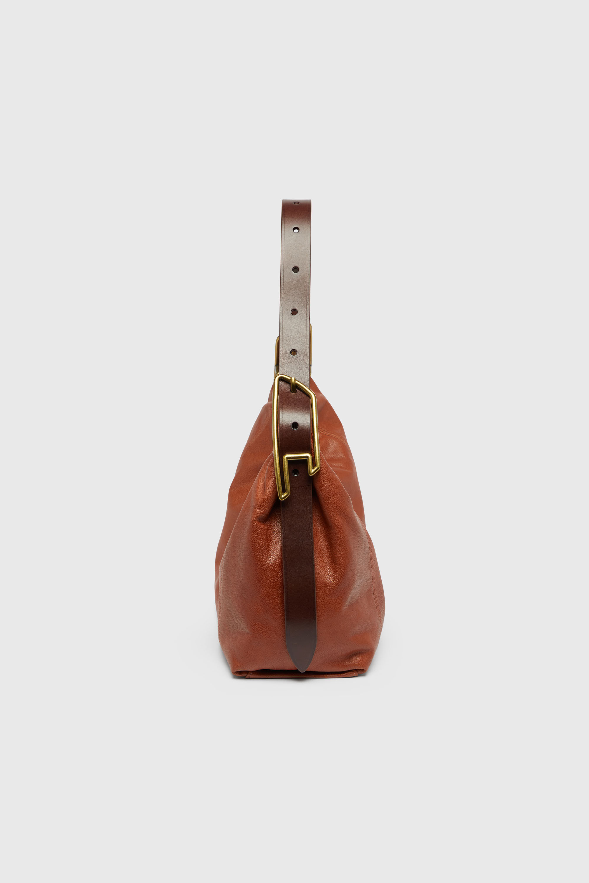 Diesel - D-LINE HOBO S, Damen D-Line-Schultertasche aus gl&auml;nzendem, geknittertem Leder in Braun - 5