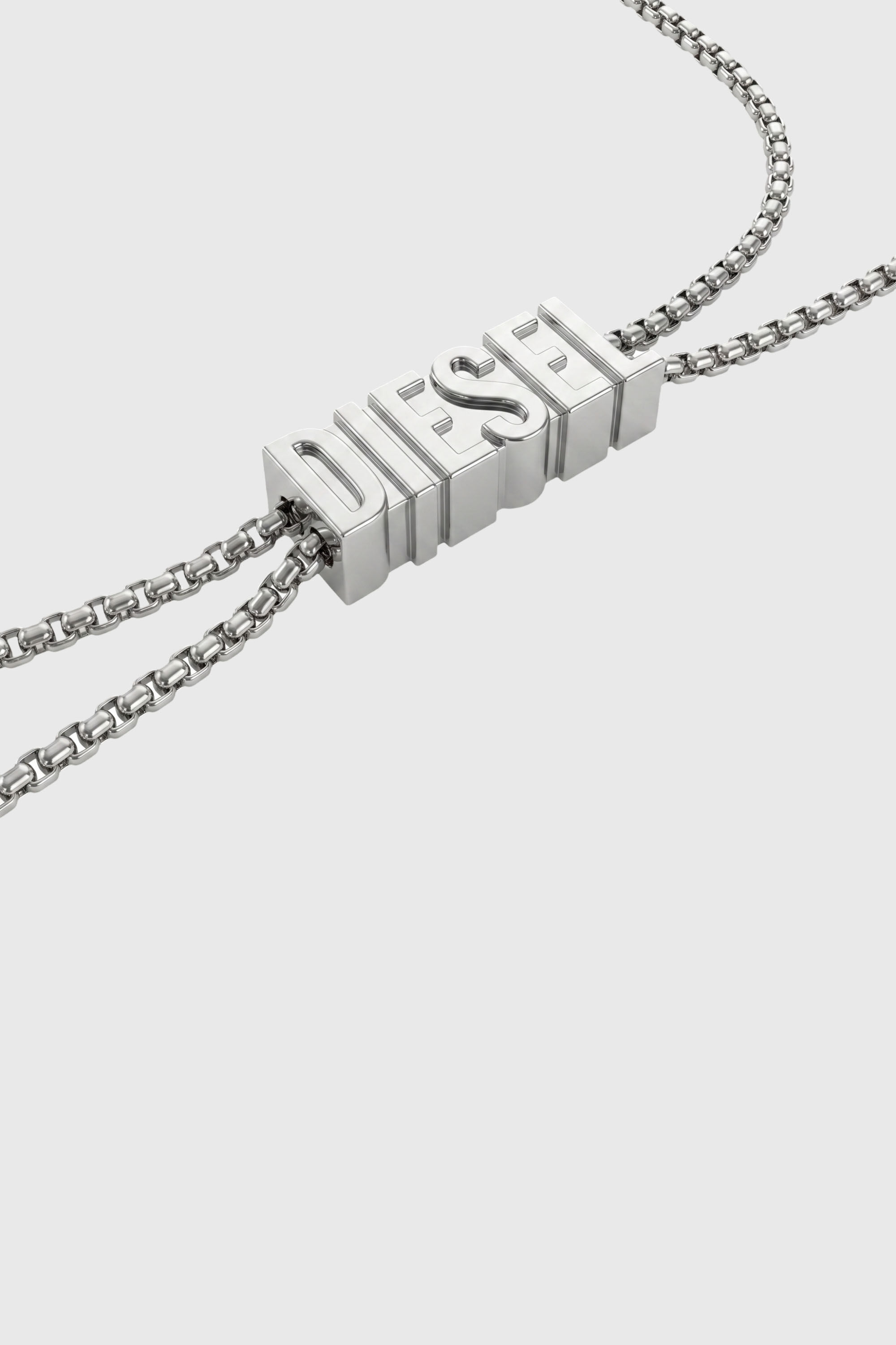 Diesel - 60669 EARBUDS CHAIN EARBUNDS CHAIN, Unisex D Chain Halskette f&uuml;r Ohrh&ouml;rer in Silber - 3