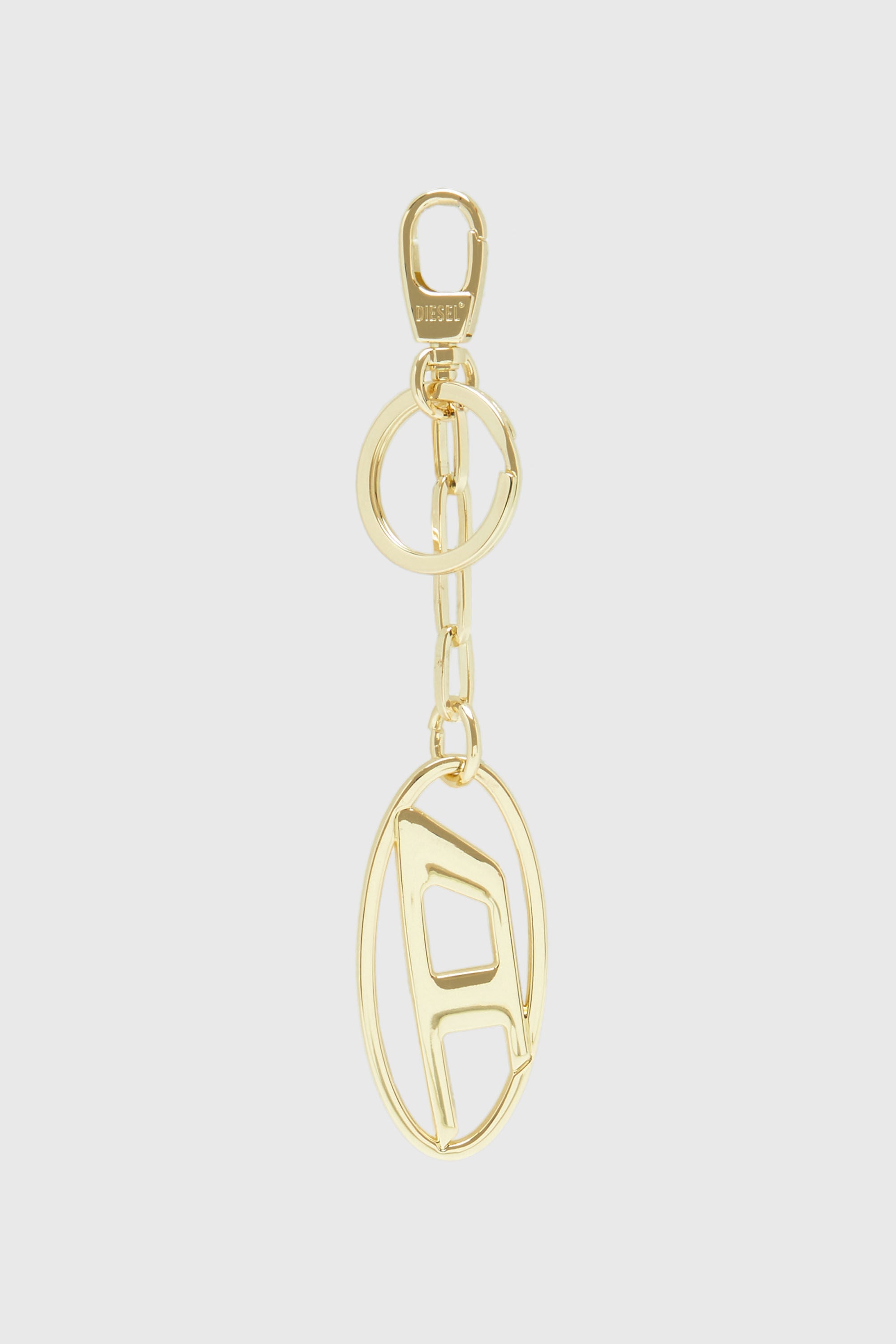 Diesel - HOLY-C, Unisex's Metal keyring with logo plaque in Gold - 1