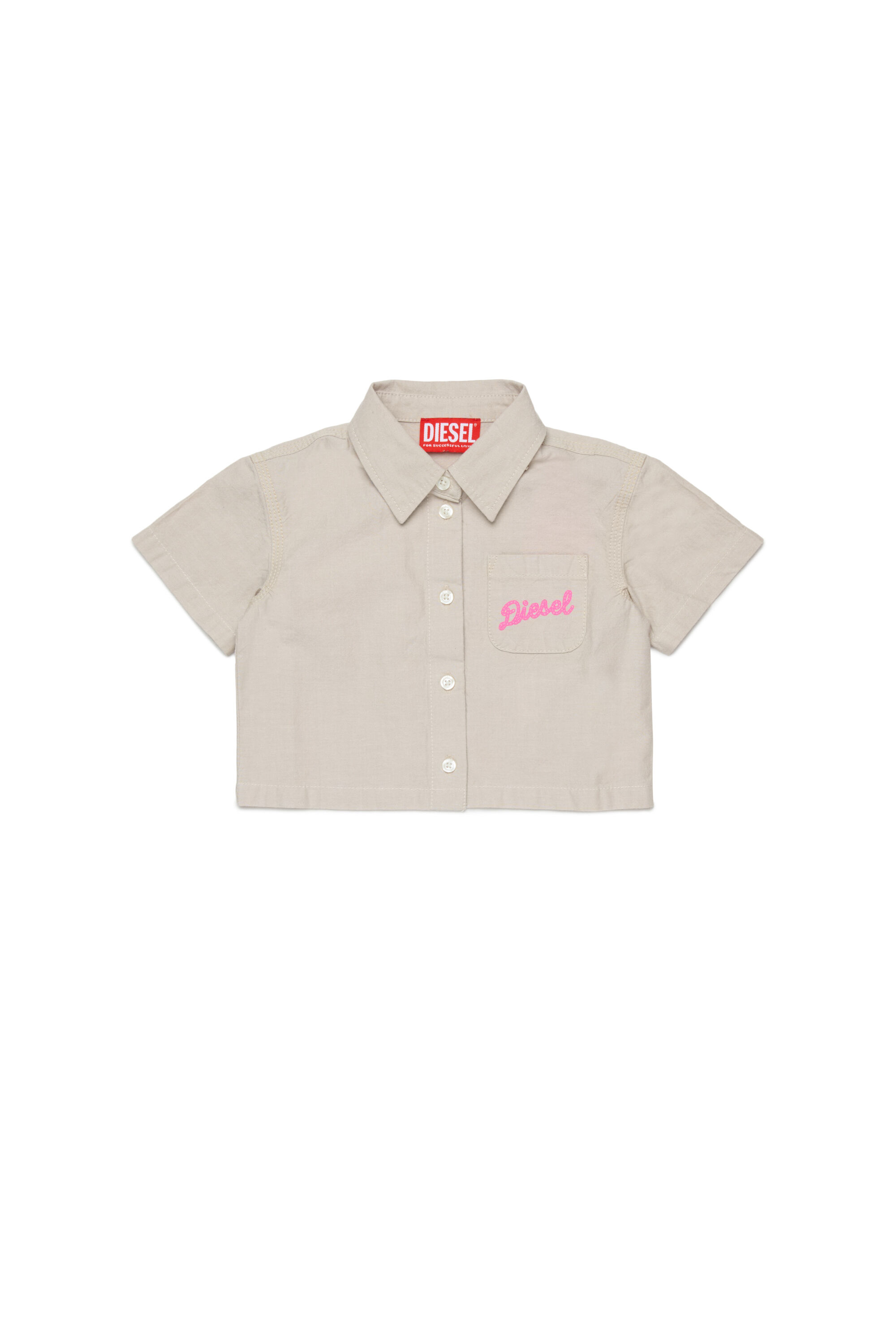 Diesel - COLDYB, Damen Kurzarmhemd mit Logotasche in Wei&szlig; - 1