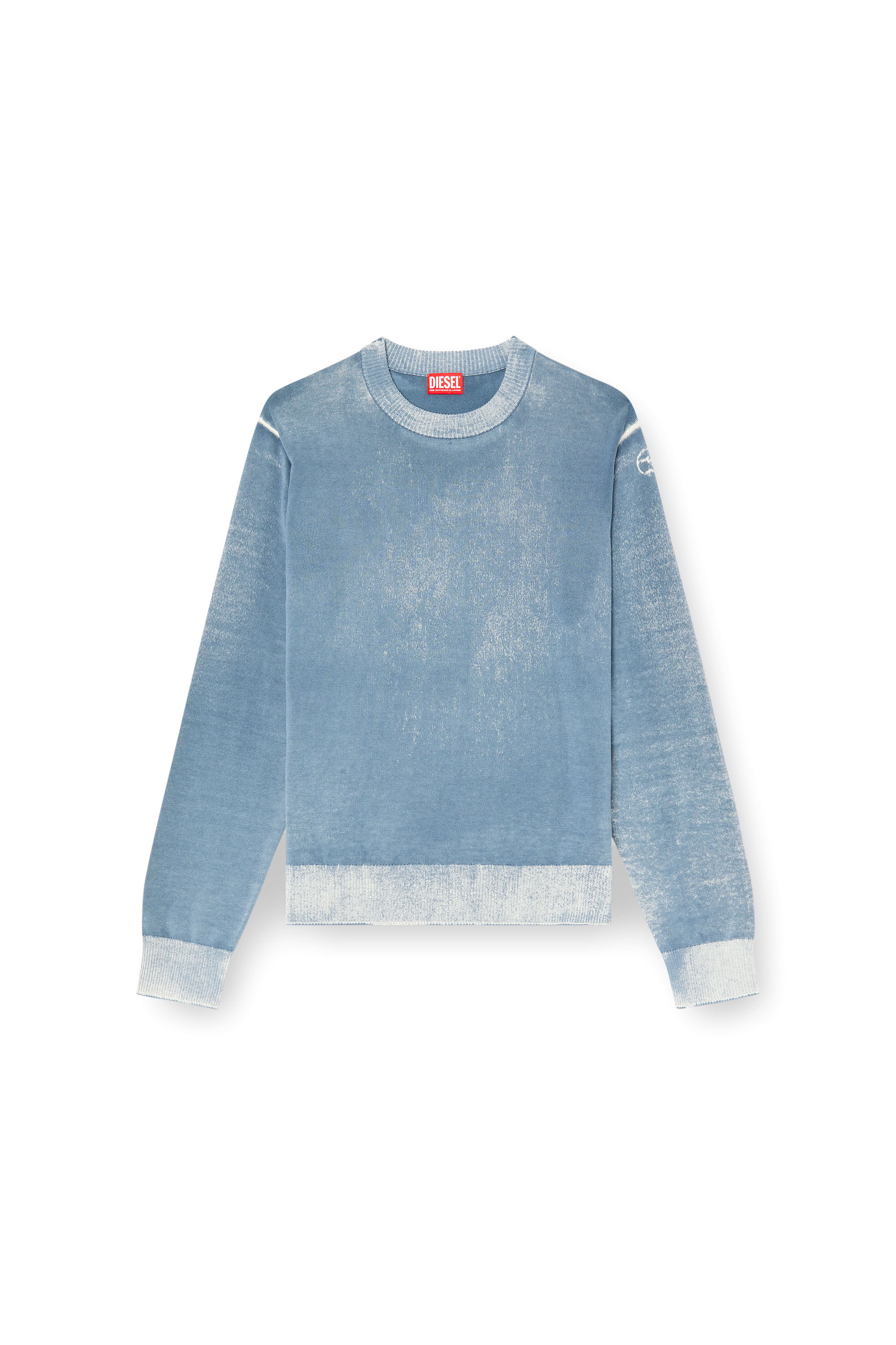 Diesel - K-LARENCE-B, Herren Pullover aus Baumwolle mit Innen-Print in Hellblau - 2