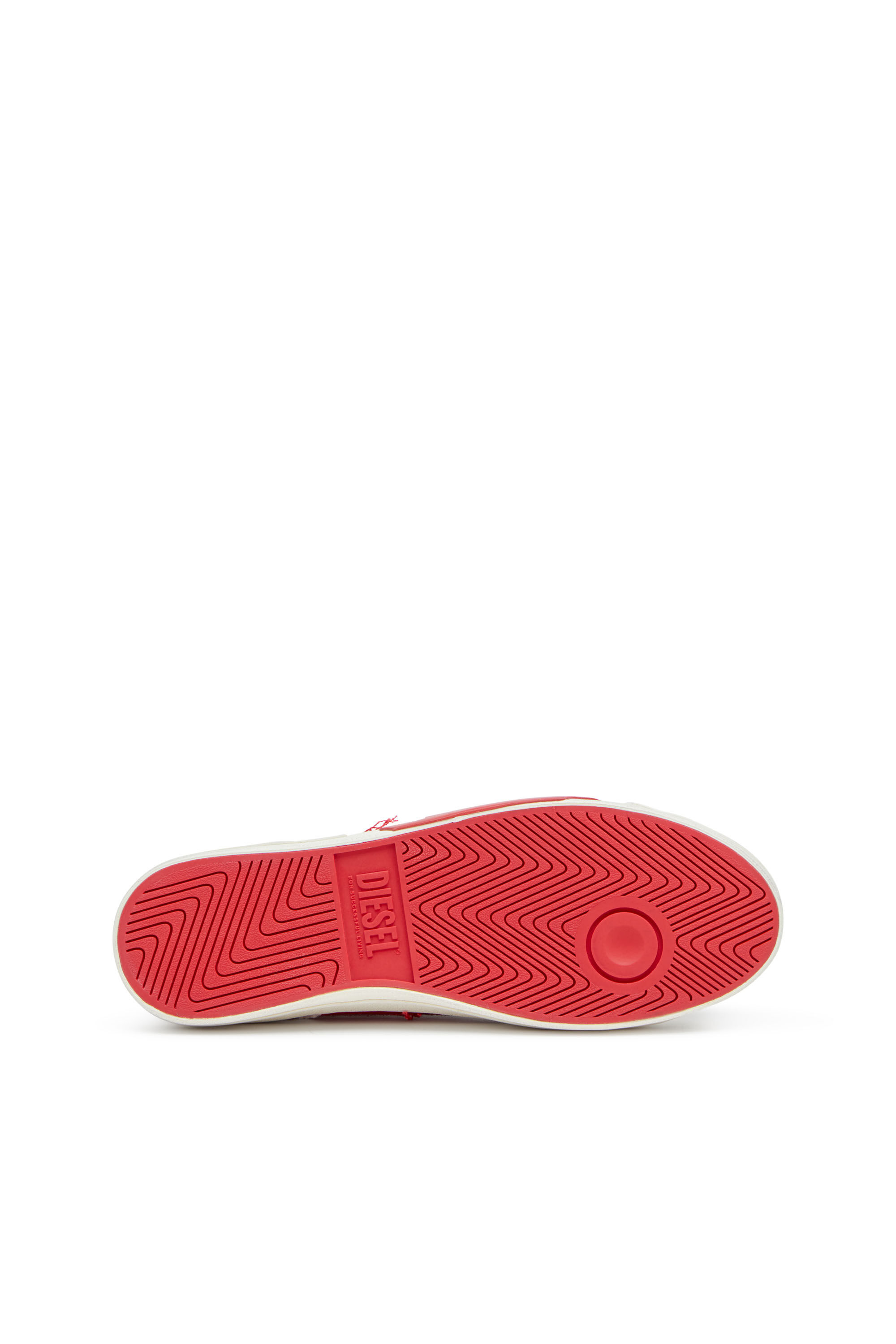 Diesel - S-D-VERSE LOW, Herren S-D-Verse-Canvas-Sneakers mit Schmutz-Effekt in Weiss/Rot - 5