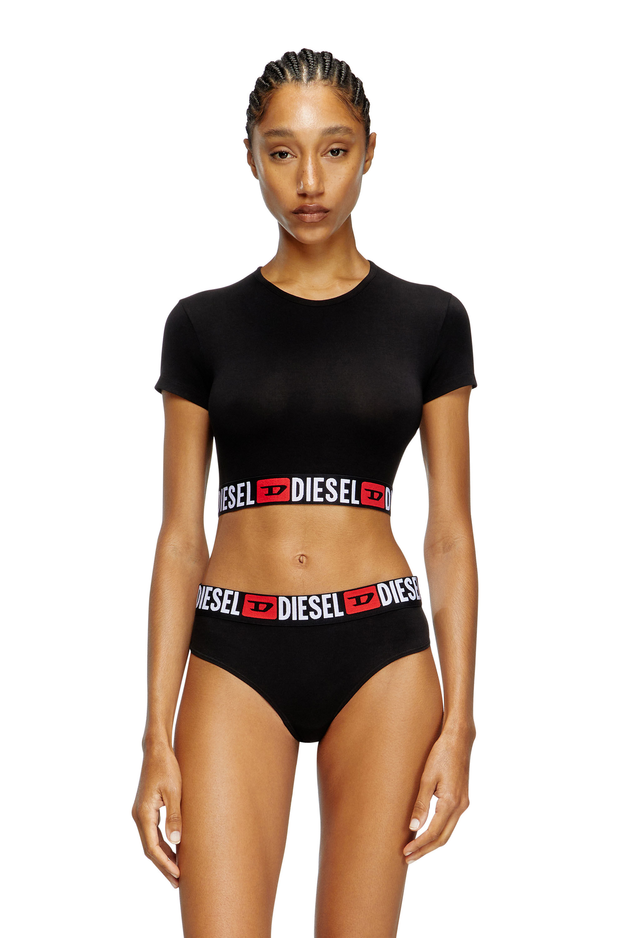 Diesel - IRMA-D-CORE, Damen Verkürztes Oberteil mit Logo-Band in Schwarz - 2