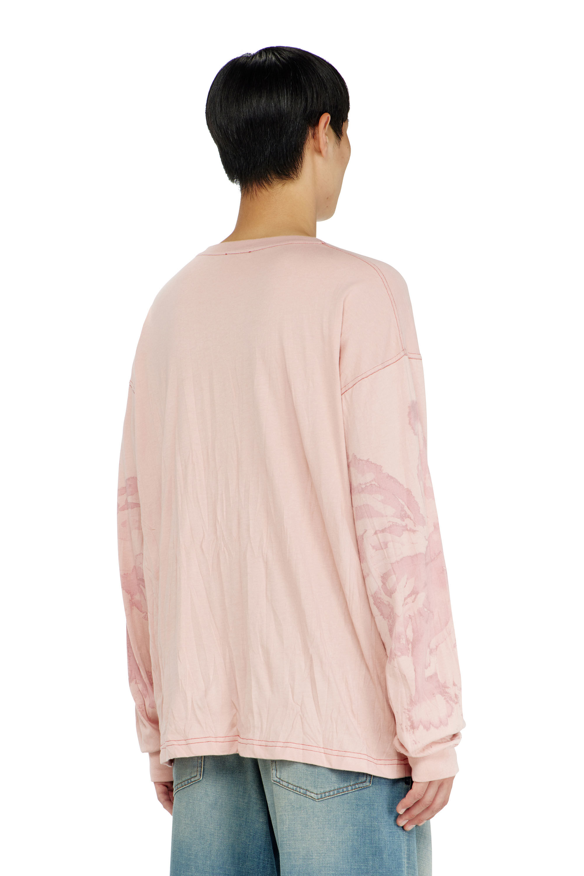 Diesel - T-BOXT-LS-AA4, Herren Locker long sleeve tee mit blotched print in Rosa - 4